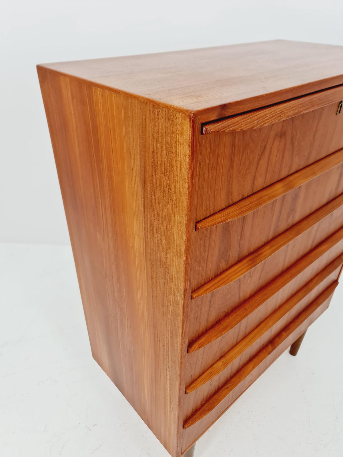 Midcentury danish design chest of drawers tallboy By Tylvad Hansen 1960s