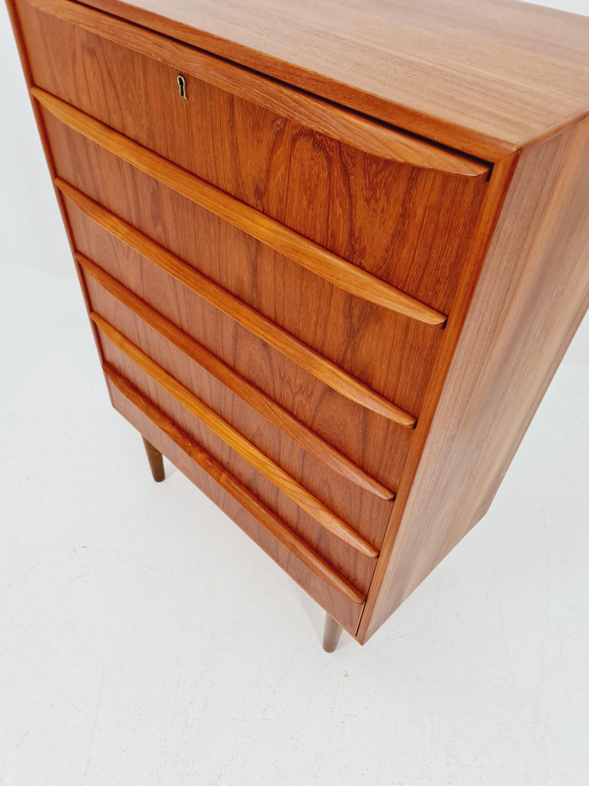 Midcentury danish design chest of drawers tallboy By Tylvad Hansen 1960s