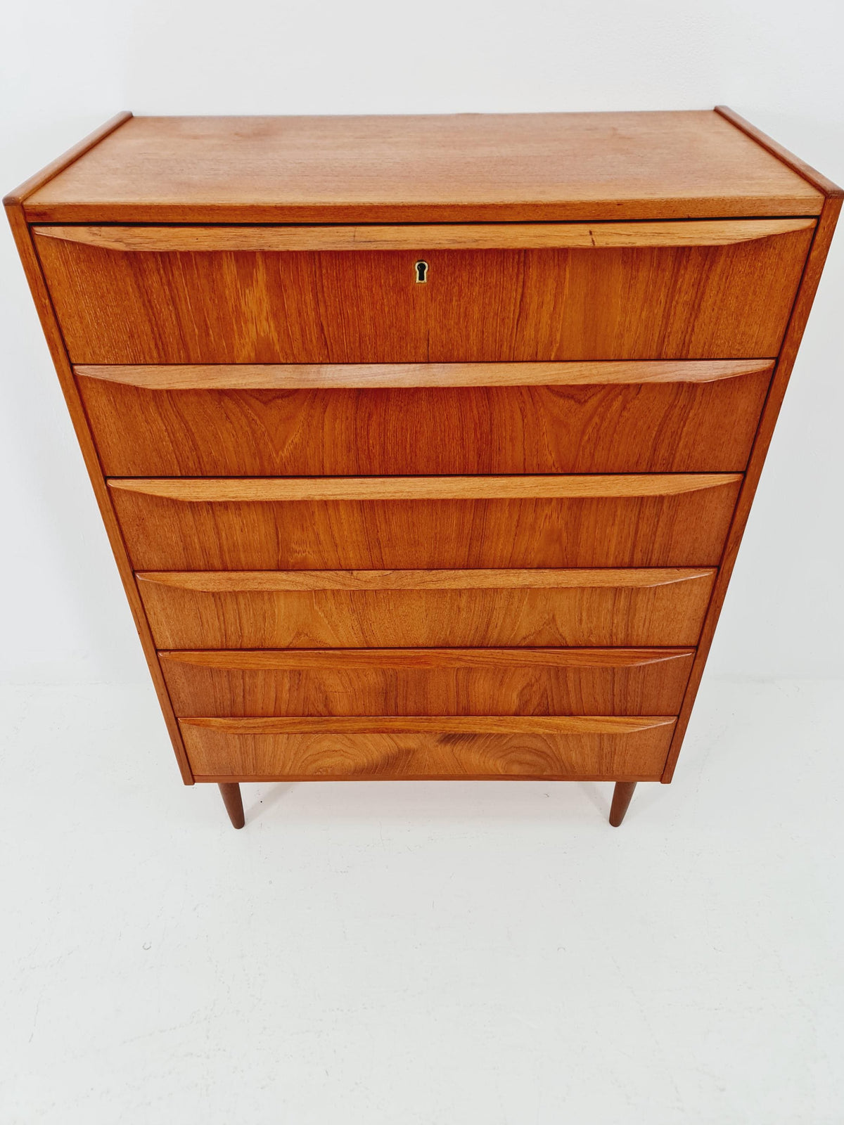 Midcentury danish design chest of drawers tallboy 1960s