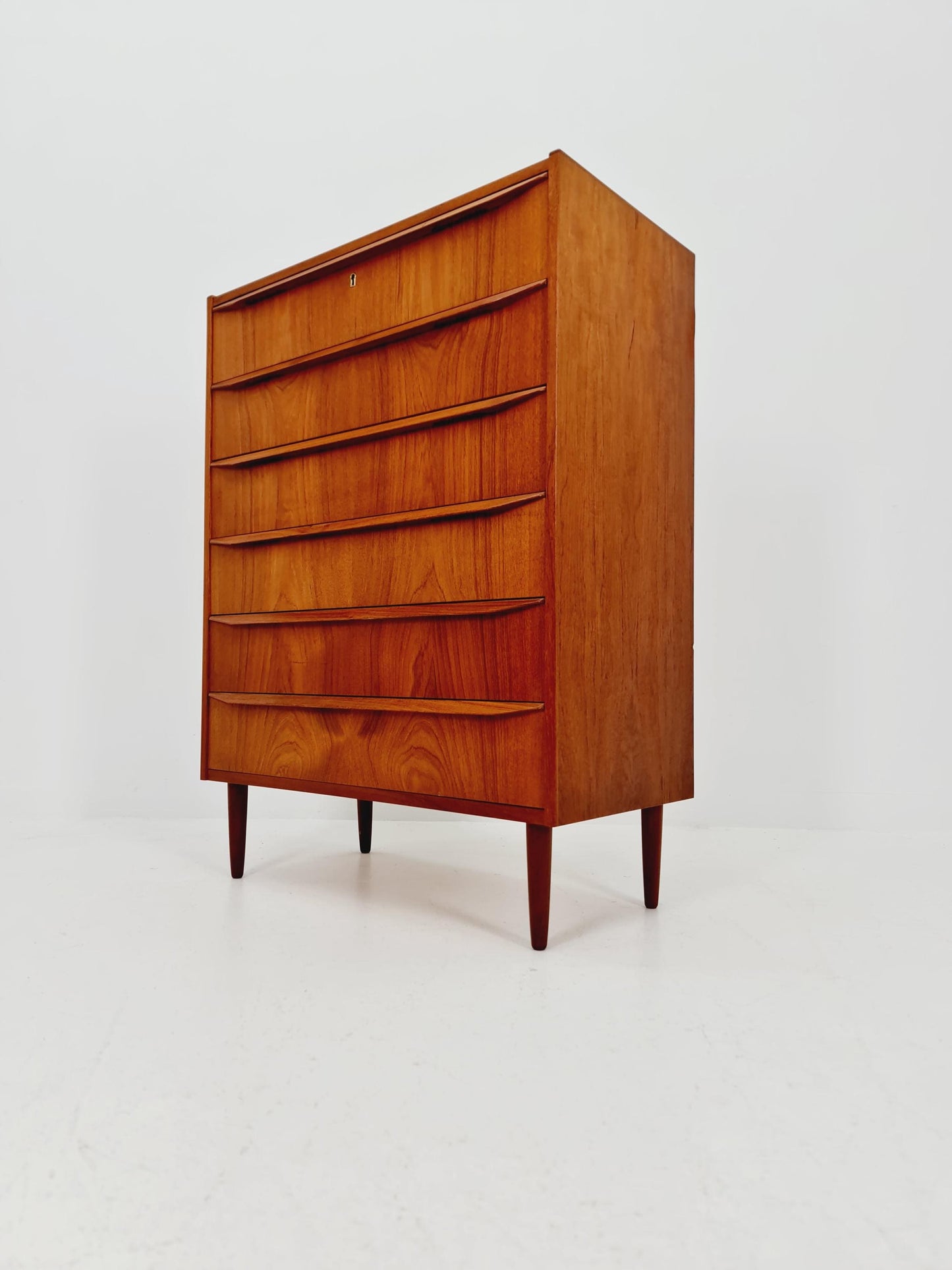 Midcentury danish design chest of drawers tallboy 1960s