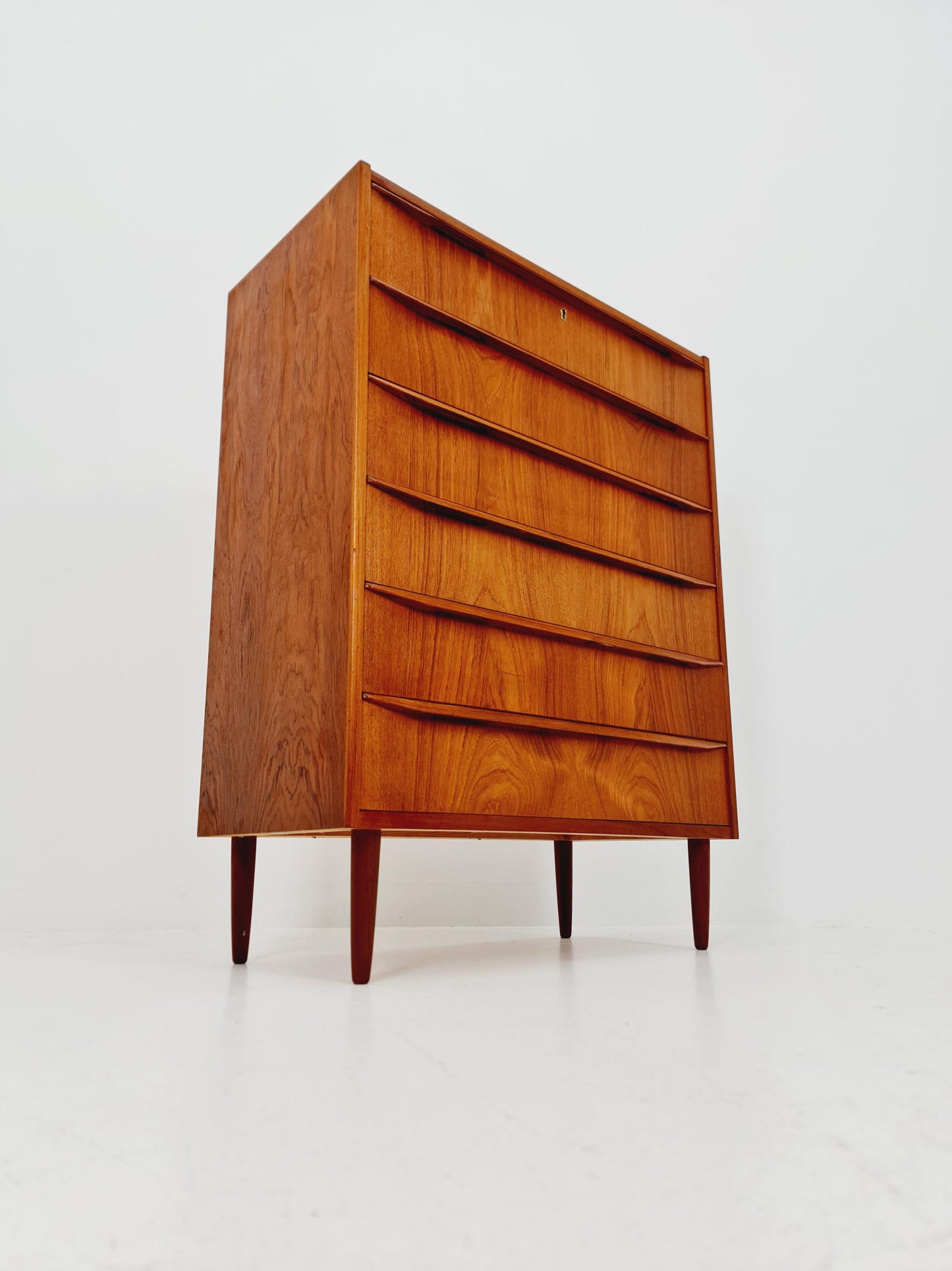 Midcentury danish design chest of drawers tallboy 1960s