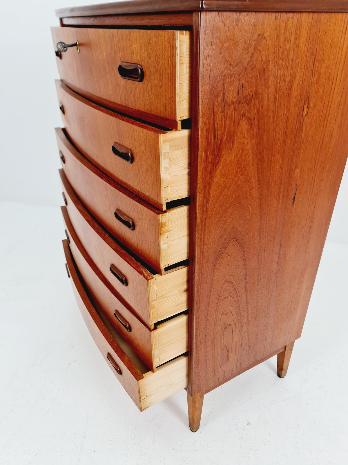 Midcentury danish design chest of drawers tallboy 1960s