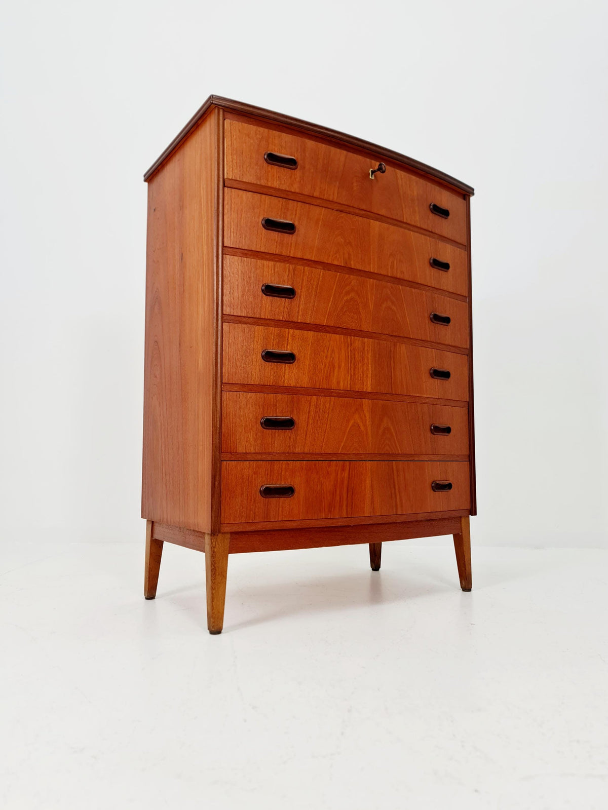 Midcentury danish design chest of drawers tallboy 1960s