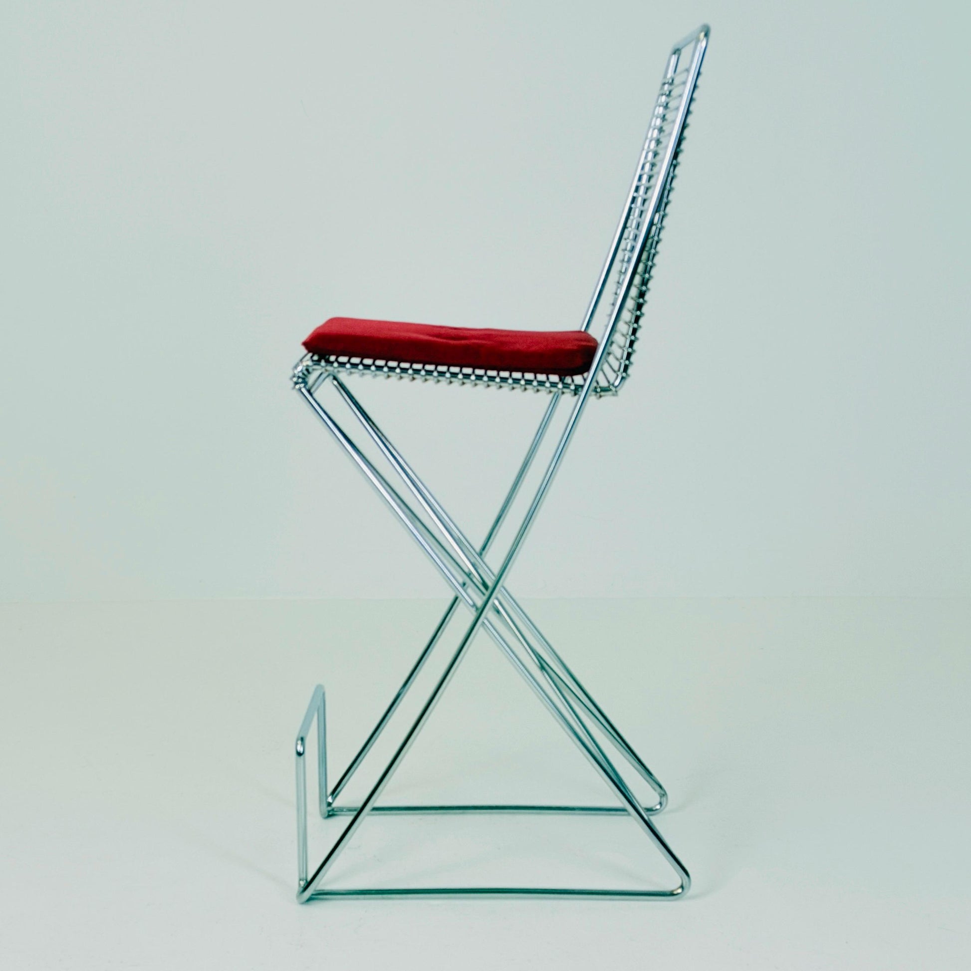Mid century Postmodern Cross-Cantilever Bar Stool by Till Behrens, Germany 1980s