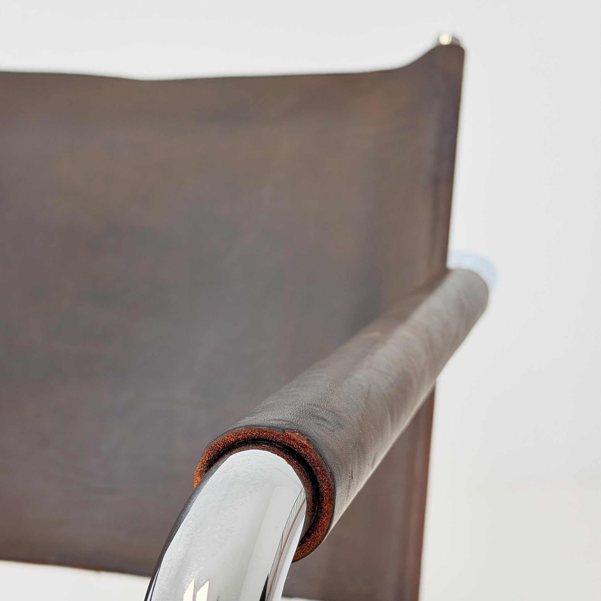 Rare Mid Century Rondo Cantilever Lounge Armchair by Heinrich Pfalzberger – Chocolate Brown Leather, Swiss Design 1960s,
