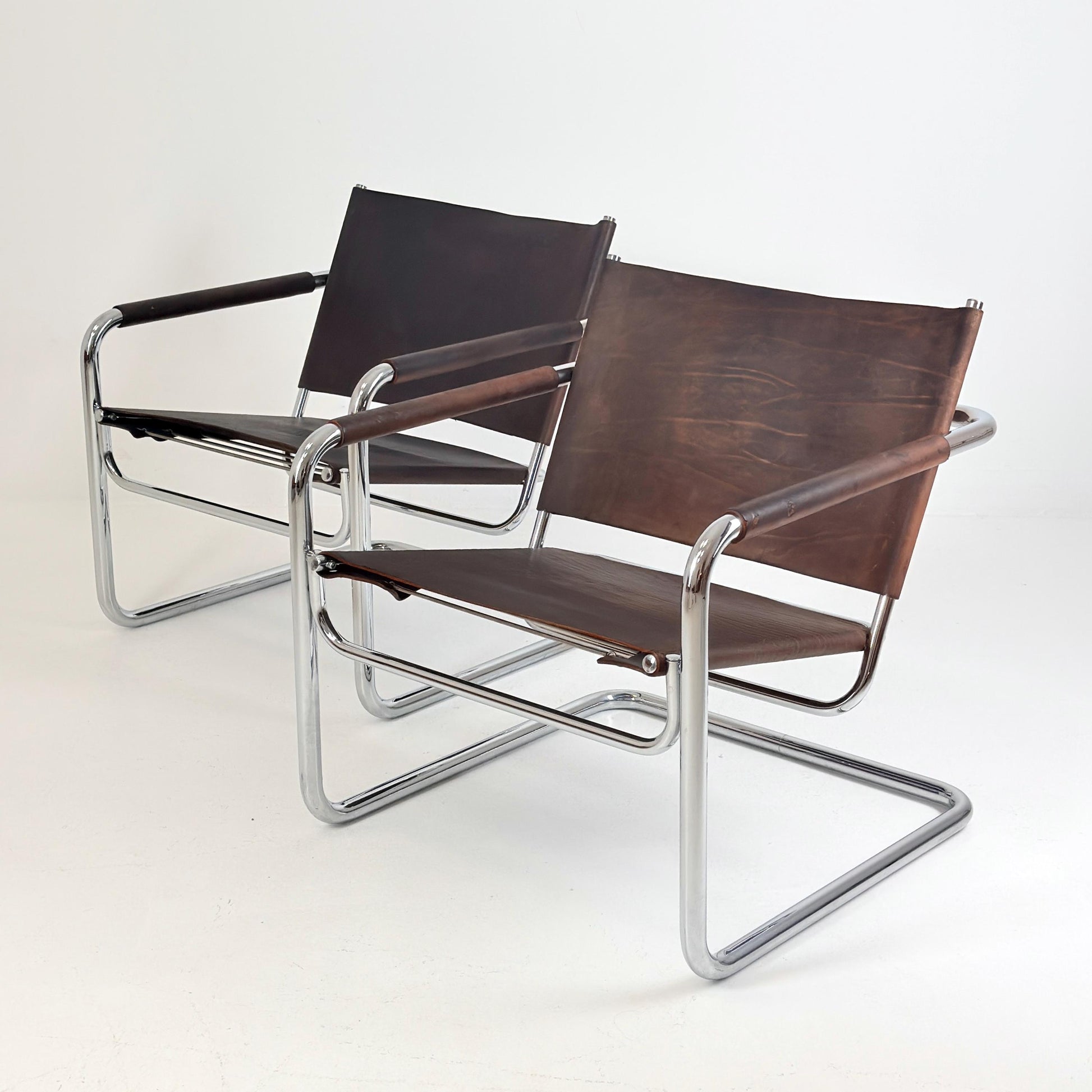 Rare Mid Century Rondo Cantilever Lounge Armchair by Heinrich Pfalzberger – Chocolate Brown Leather, Swiss Design 1960s,