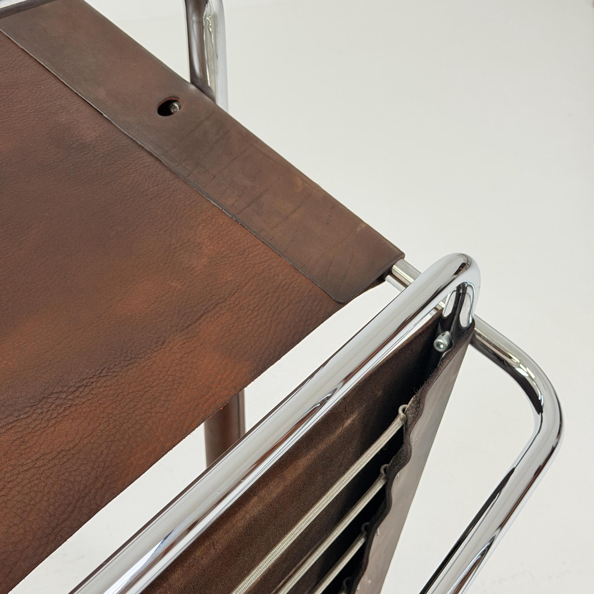 Rare Mid Century Rondo Cantilever Lounge Armchair by Heinrich Pfalzberger – Chocolate Brown Leather, Swiss Design 1960s,