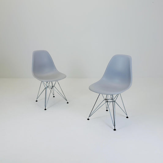 Set of 2 Eames DSR Plastic Side Chairs by Charles & Ray Eames for Vitra, Germany 2000s