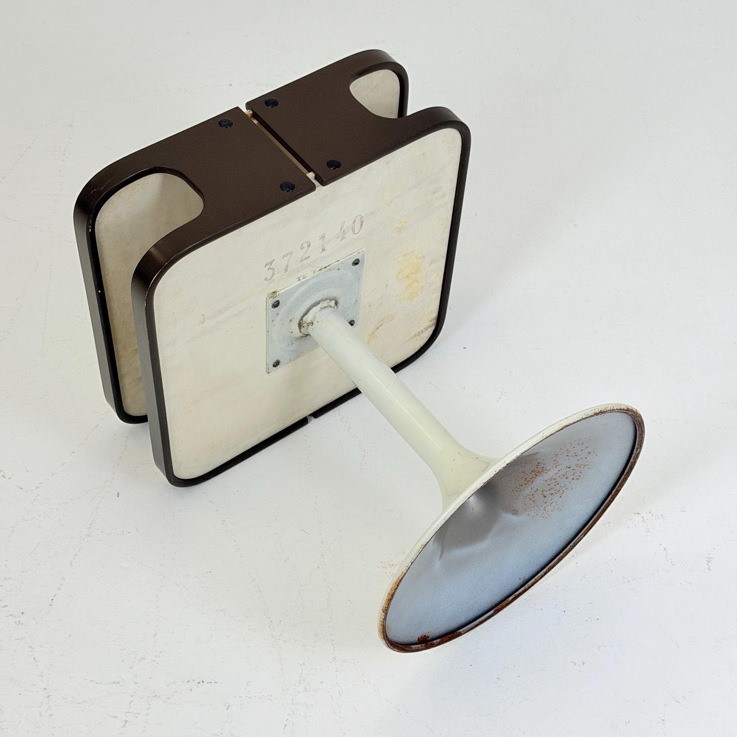 Mid Century Luna Space Age Side Table by Opal Germany 1970s – White Tulip Bedside