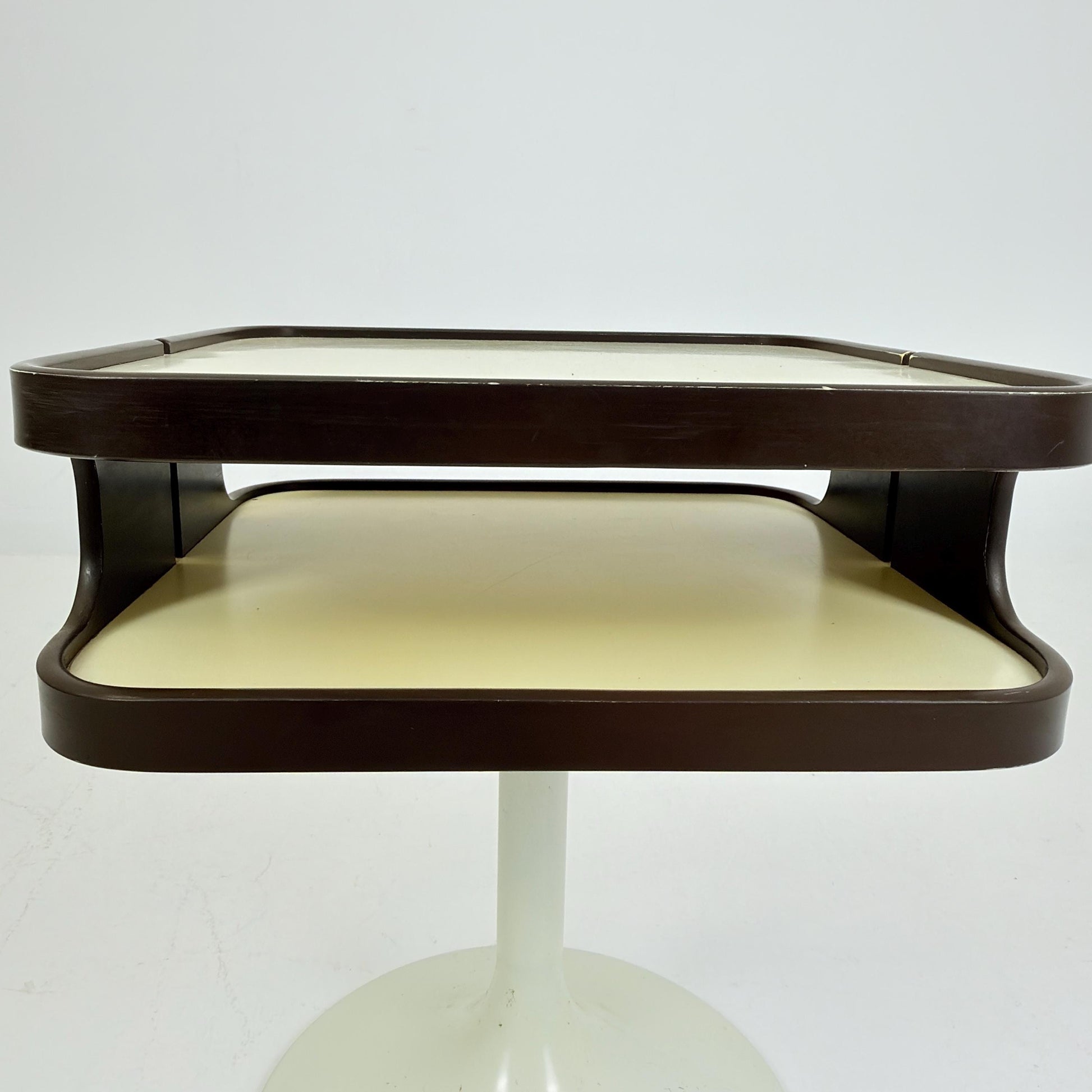 Mid Century Luna Space Age Side Table by Opal Germany 1970s – White Tulip Bedside