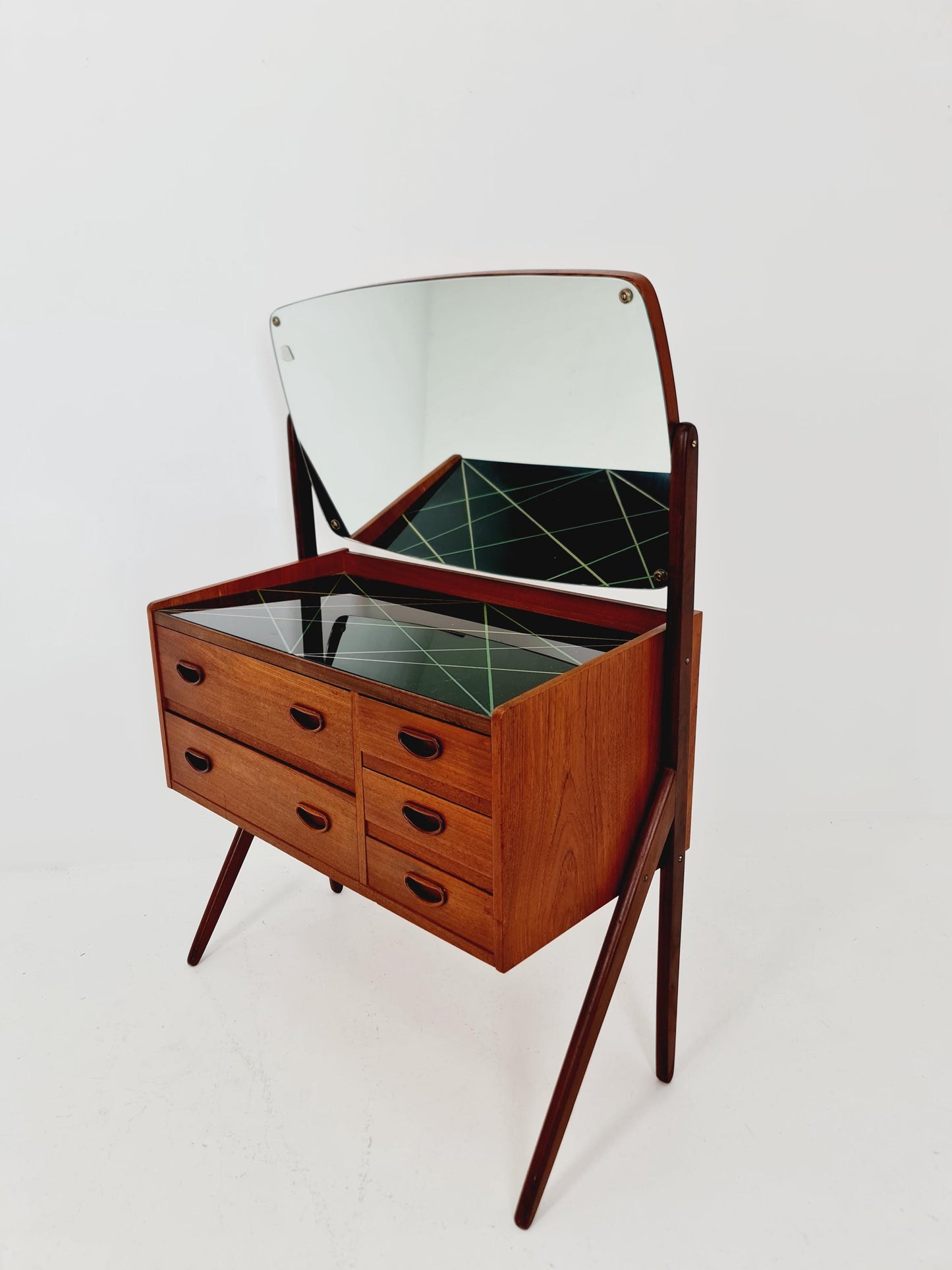 Rare Mid Century Modern Danish Teak vanity table/ make up table by G&T, 1960