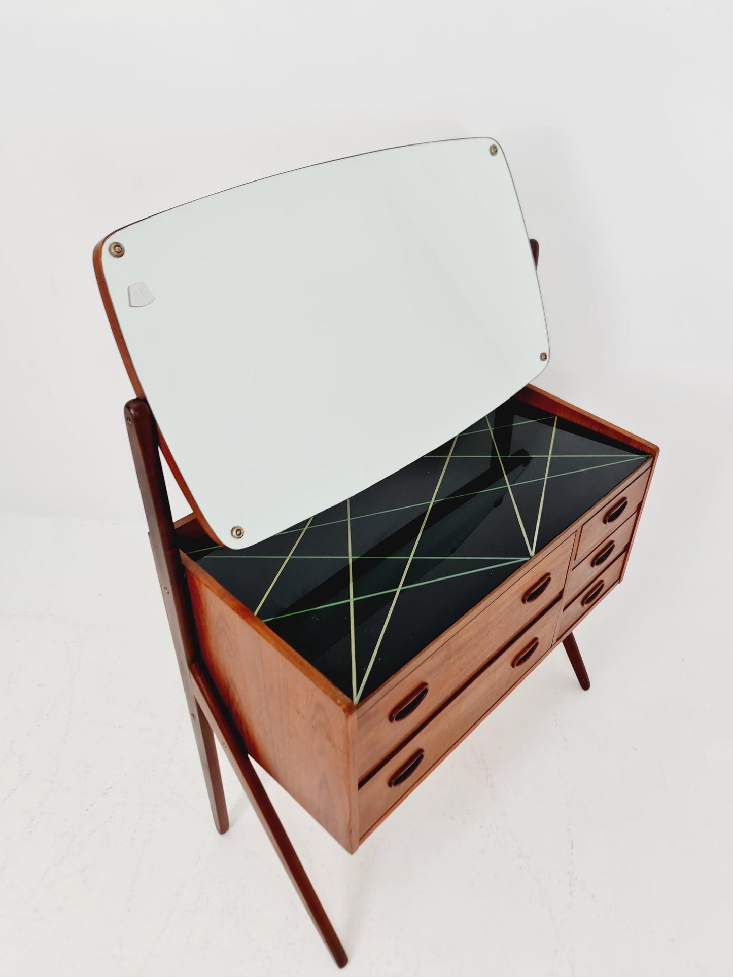 Rare Mid Century Modern Danish Teak vanity table/ make up table by G&T, 1960