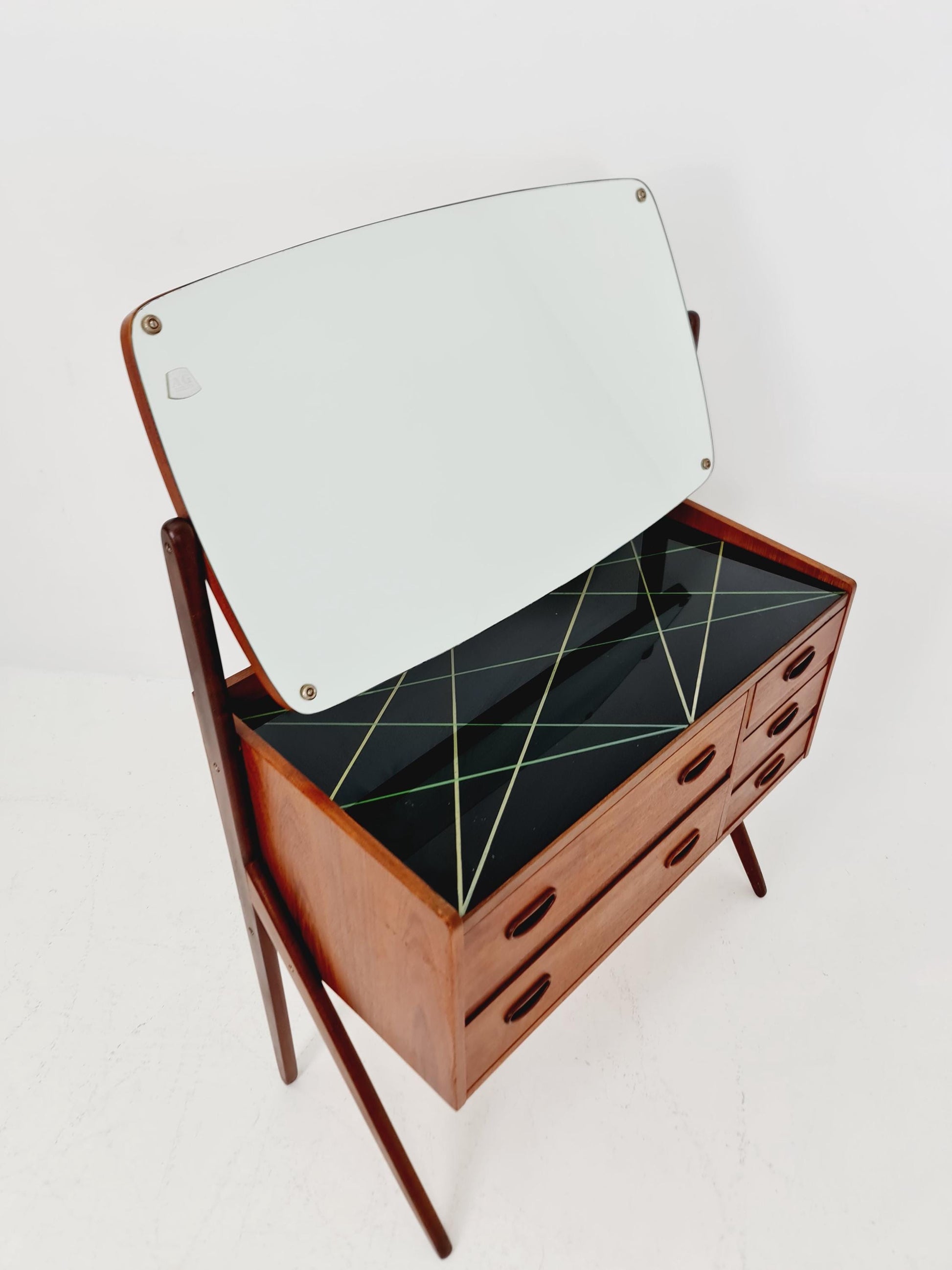 Rare Mid Century Modern Danish Teak vanity table/ make up table by G&T, 1960