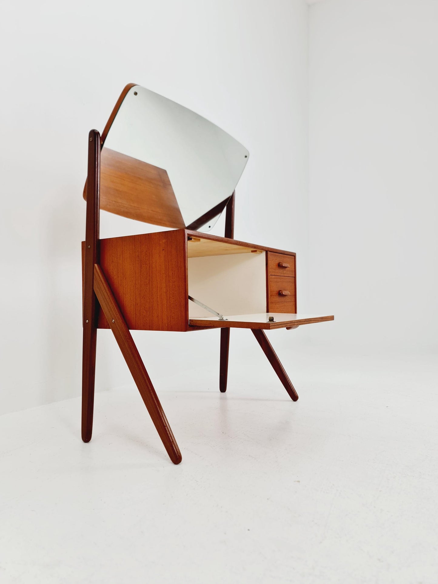 Rare Mid Century Modern Danish Teak vanity table/ make up table by Olhom Möbelfabrik , 1960