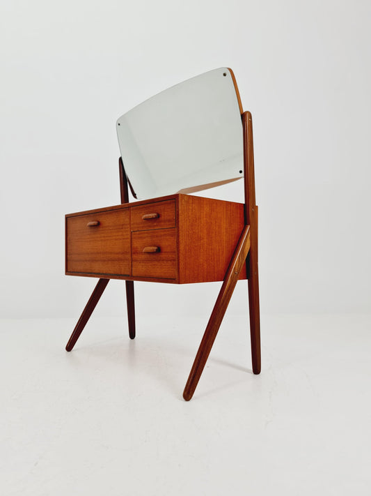Rare Mid Century Modern Danish Teak vanity table/ make up table by Olhom Möbelfabrik , 1960