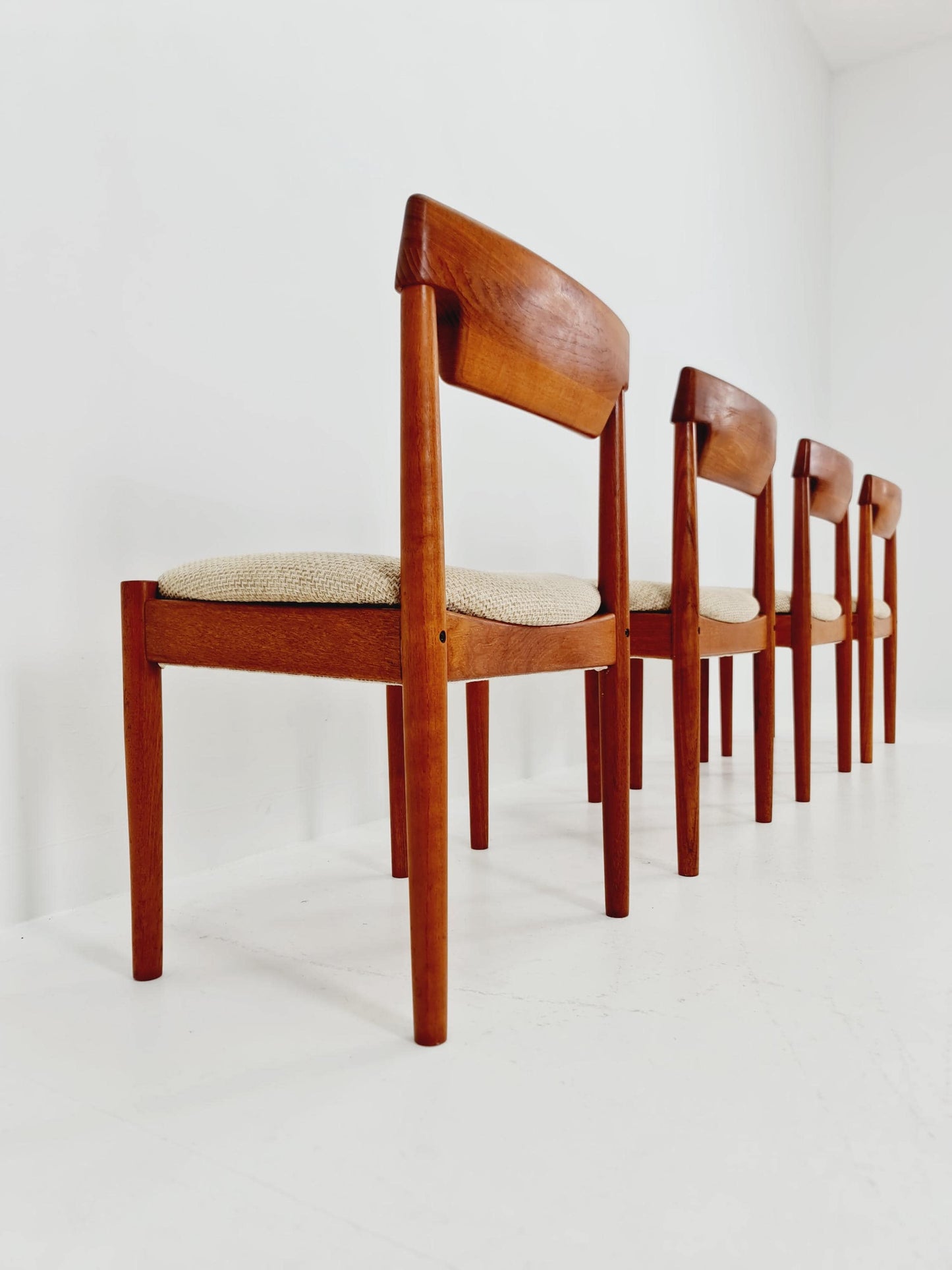 Mid Century Dansih Teak and Leather chair by Grete jalk for Glostrup , 1960s Set of 4