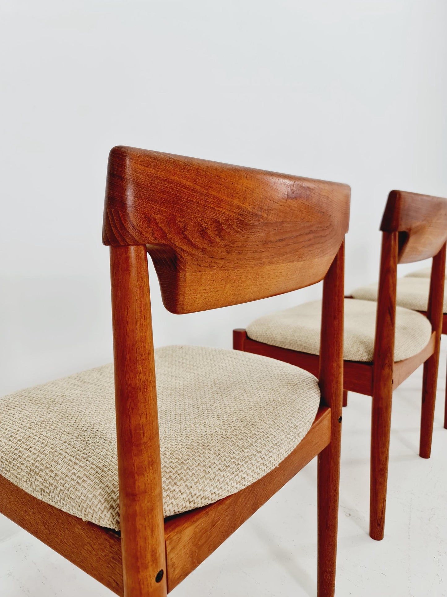 Mid Century Dansih Teak and Leather chair by Grete jalk for Glostrup , 1960s Set of 4