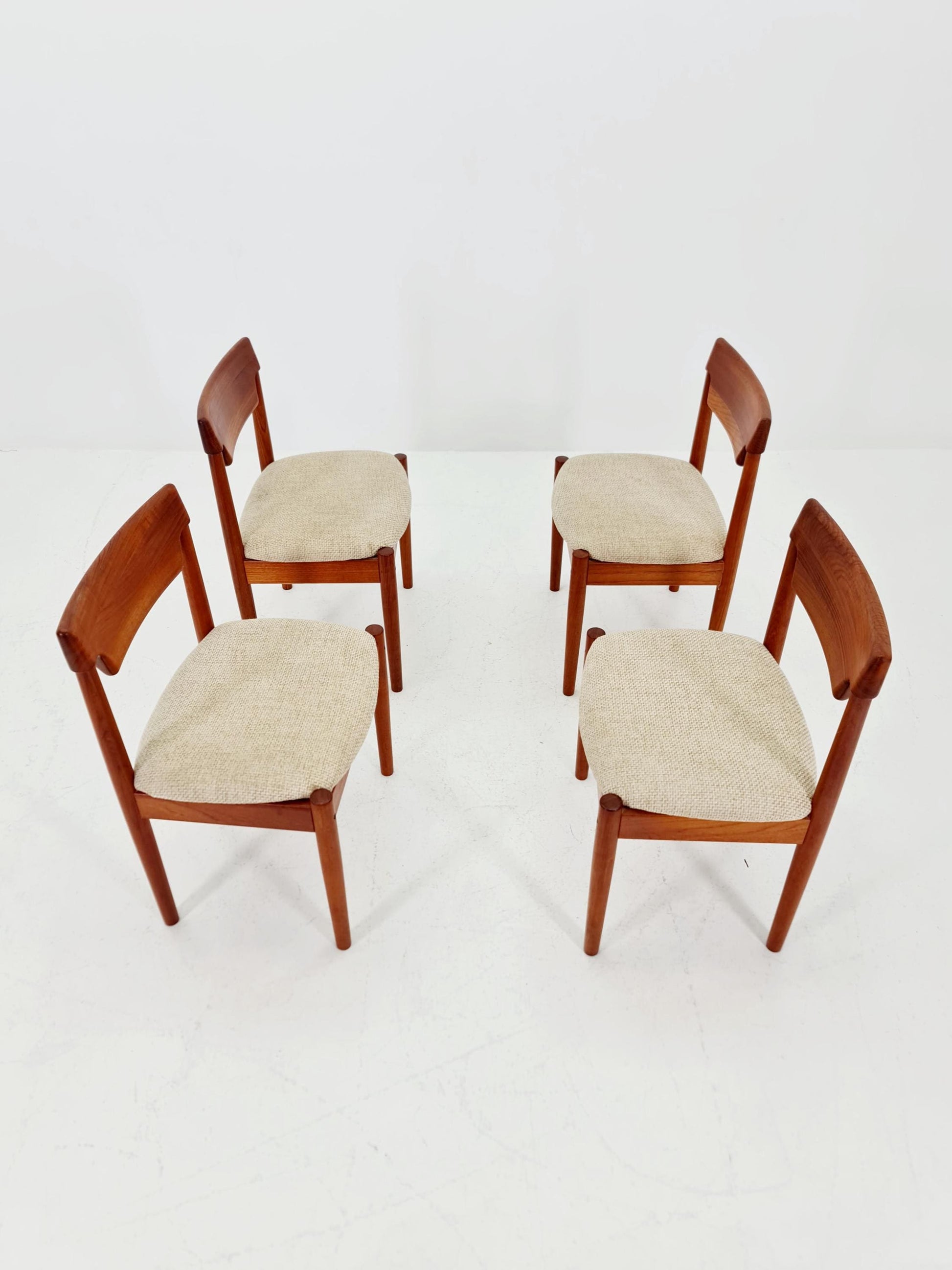 Mid Century Dansih Teak and Leather chair by Grete jalk for Glostrup , 1960s Set of 4