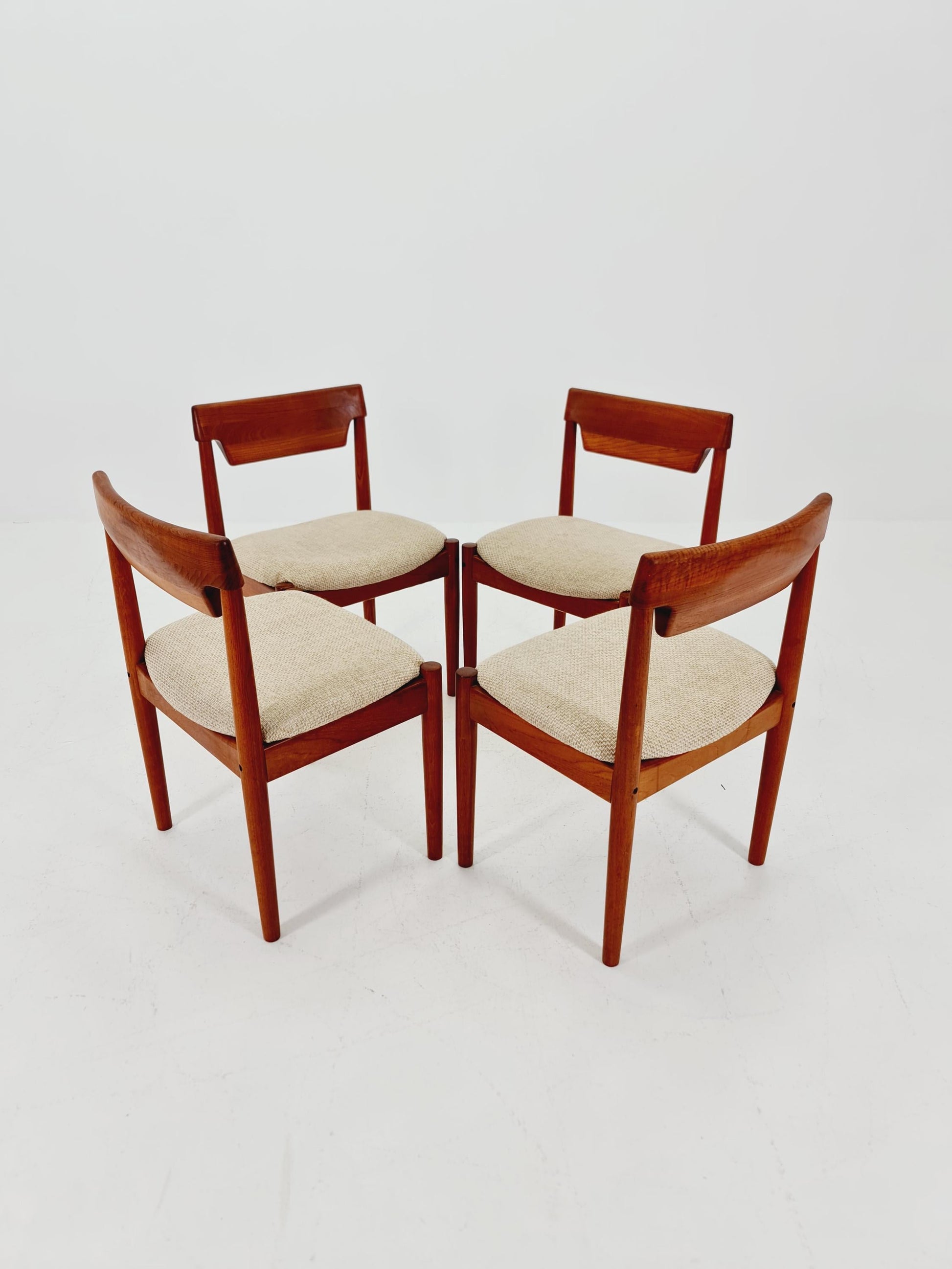 Mid Century Dansih Teak and Leather chair by Grete jalk for Glostrup , 1960s Set of 4