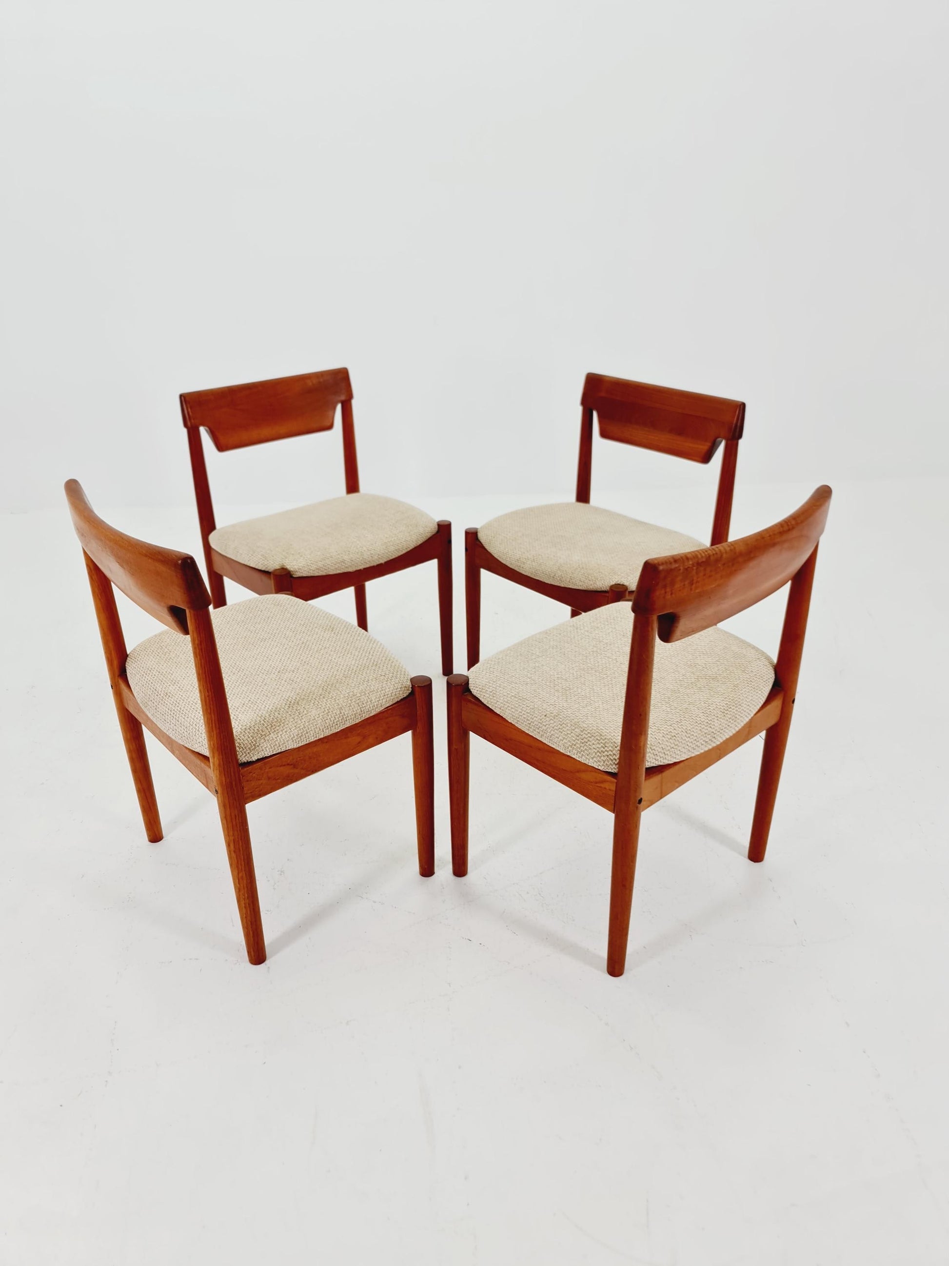 Mid Century Dansih Teak and Leather chair by Grete jalk for Glostrup , 1960s Set of 4