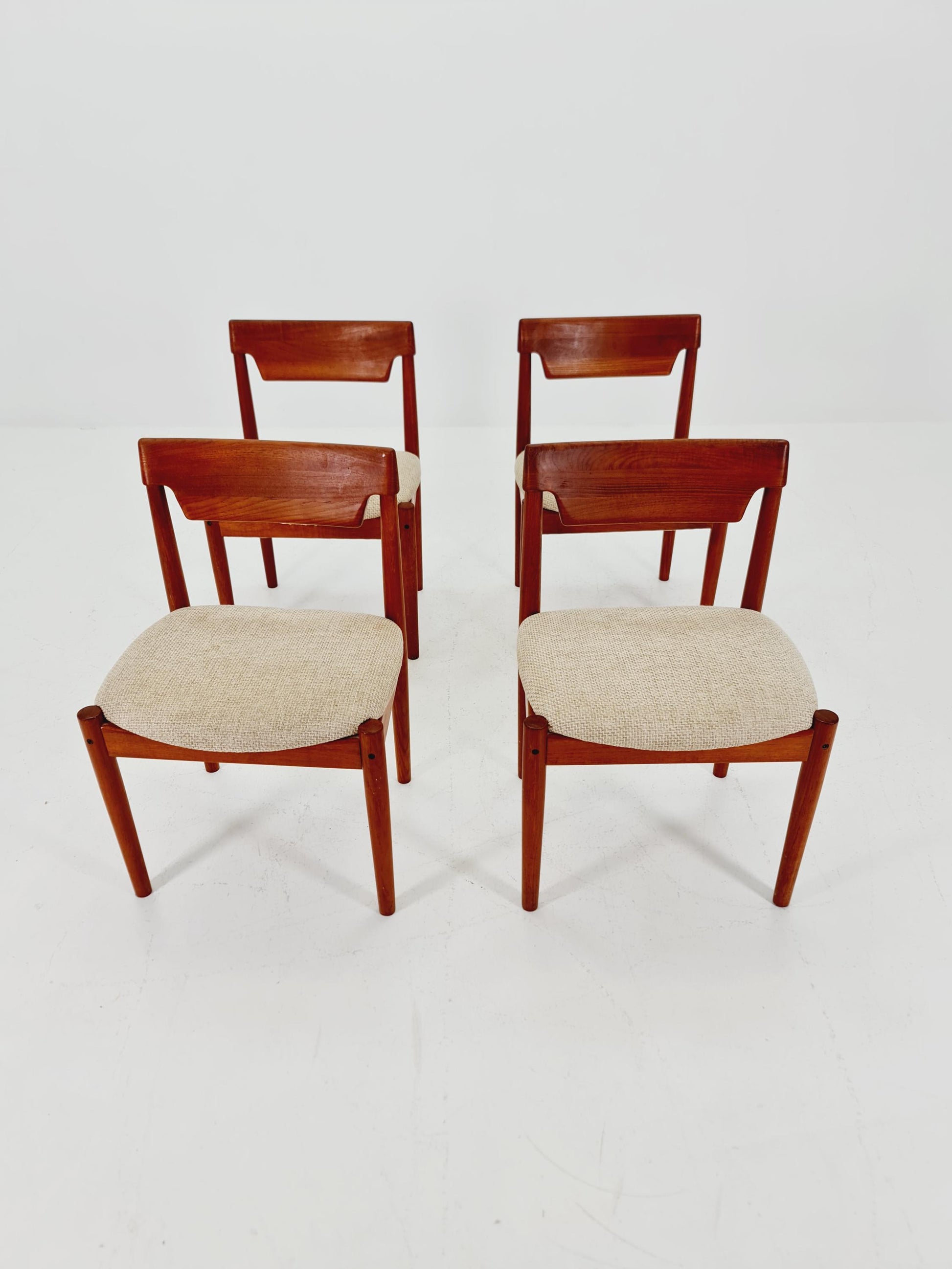 Mid Century Dansih Teak and Leather chair by Grete jalk for Glostrup , 1960s Set of 4