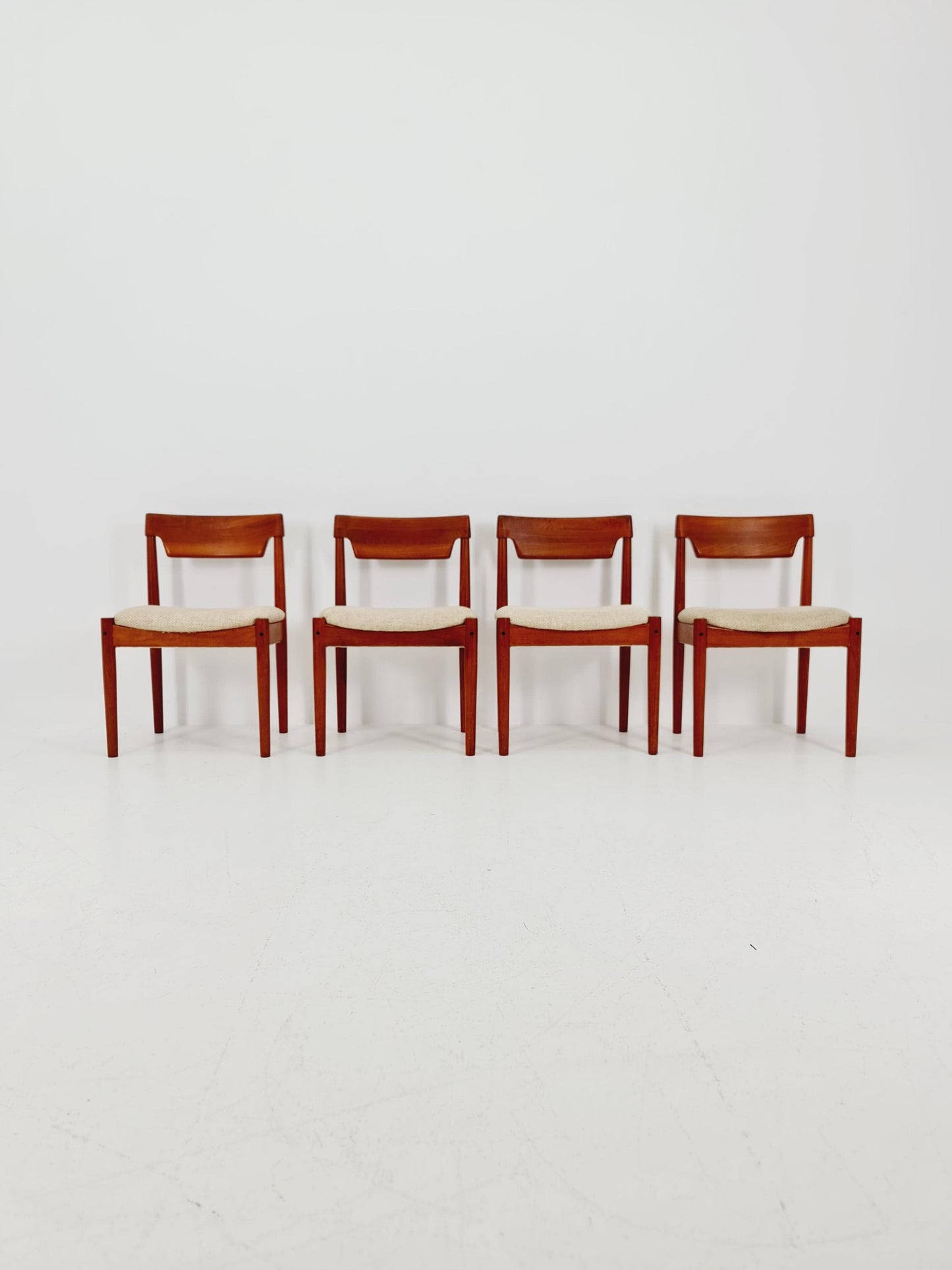 Mid Century Dansih Teak and Leather chair by Grete jalk for Glostrup , 1960s Set of 4