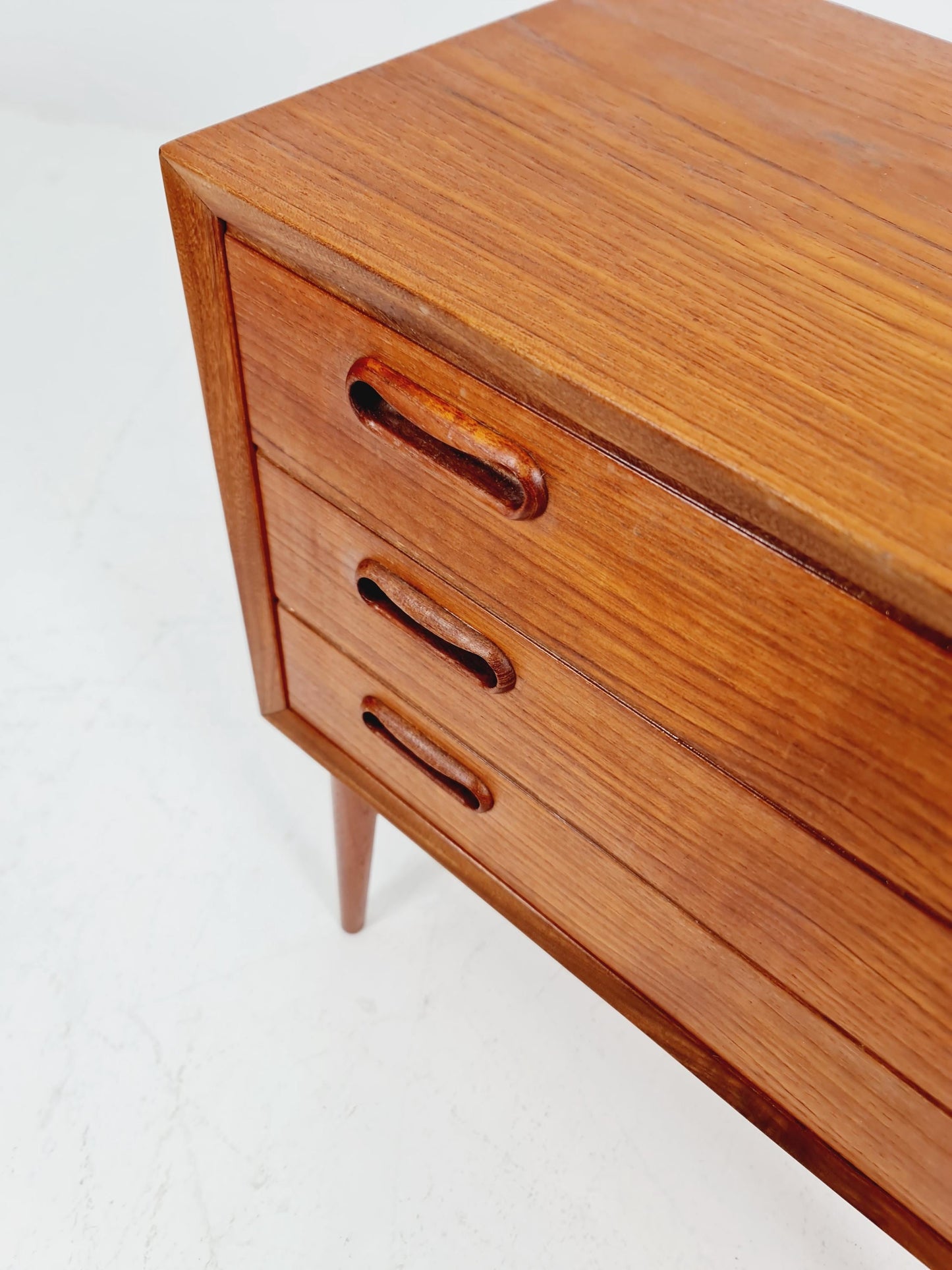 Rare big Midcentury Danish teak Vintage Side table/ Bedside table by Olholm Möbelfabrik, Denmark, 1960s, set of 2