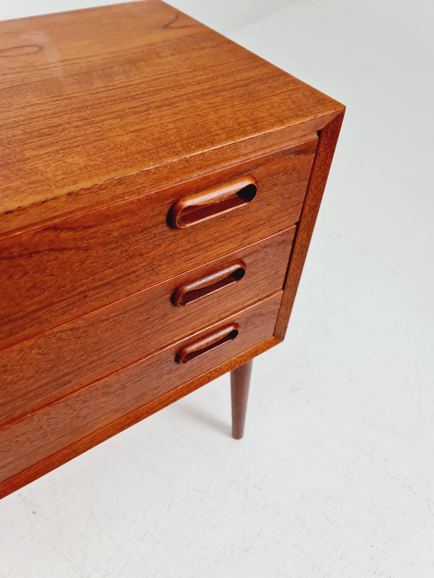 Rare big Midcentury Danish teak Vintage Side table/ Bedside table by Olholm Möbelfabrik, Denmark, 1960s, set of 2