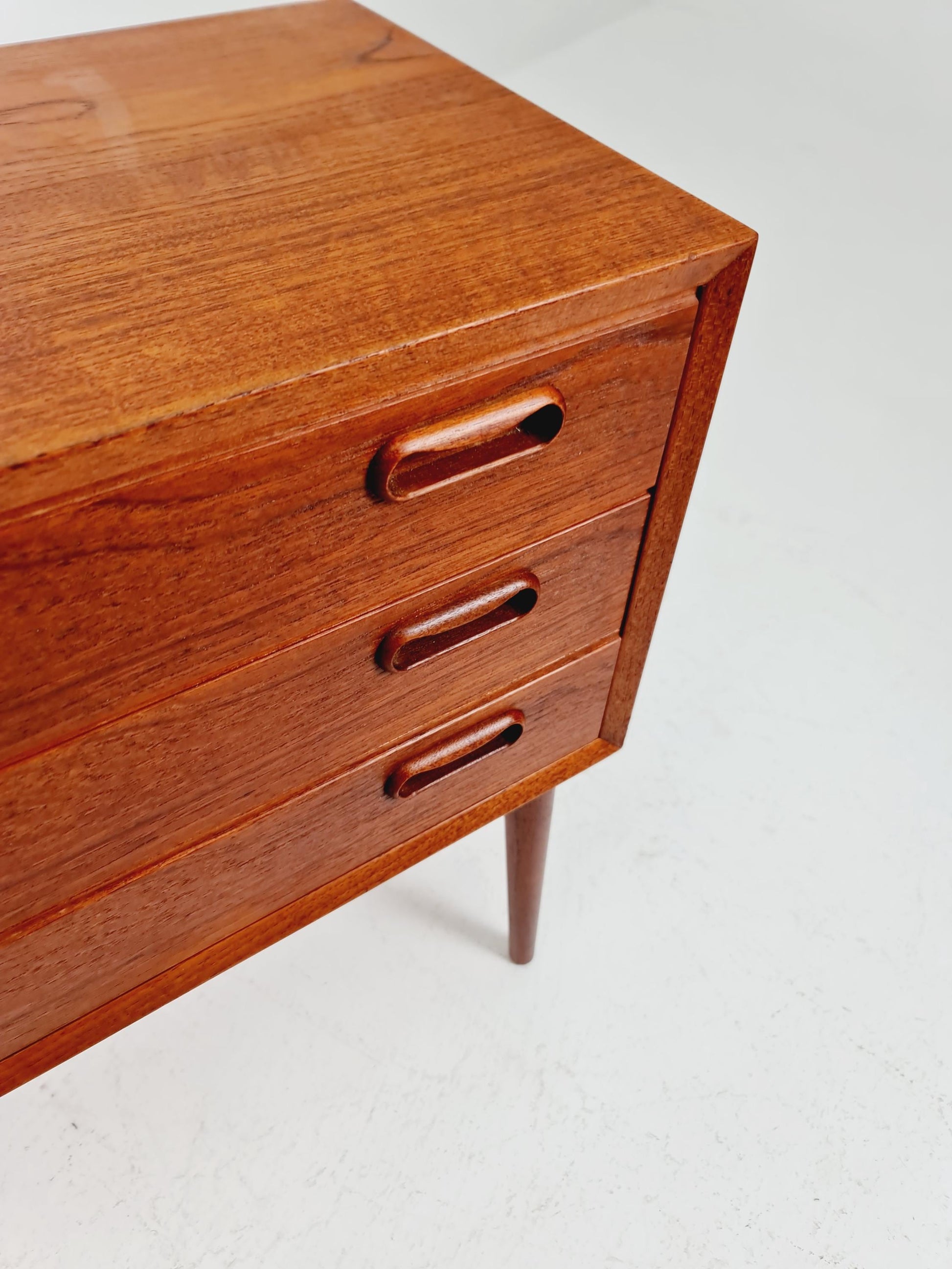 Rare big Midcentury Danish teak Vintage Side table/ Bedside table by Olholm Möbelfabrik, Denmark, 1960s, set of 2