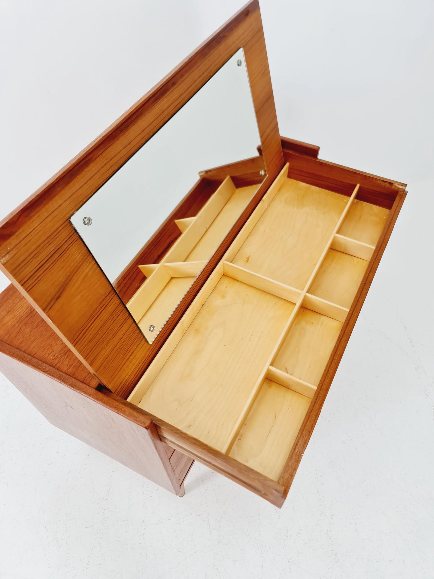 Midcentury Danish vintage teak secretary, vanity /Make up table for Olholm Möbelfabrik , 1960s
