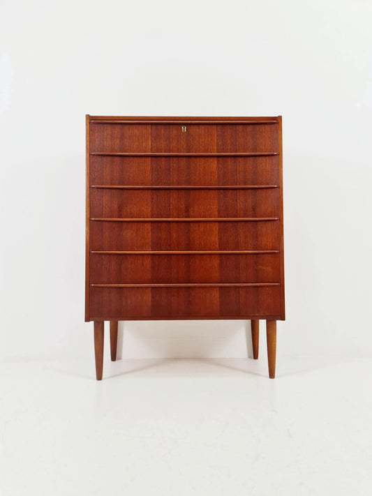 Midcentury danish design chest of drawers / drawer dresser /6 drawers cabinet By Ejsing Möbelfabrik 1960s