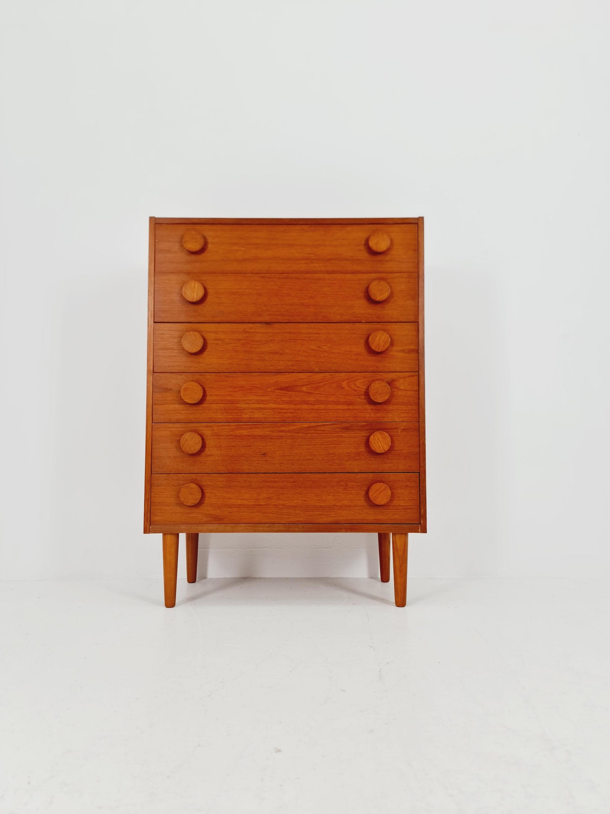 Midcentury danish design chest of drawers / drawer dresser /6 drawers cabinet By Ejsing Möbelfabrik 1960s