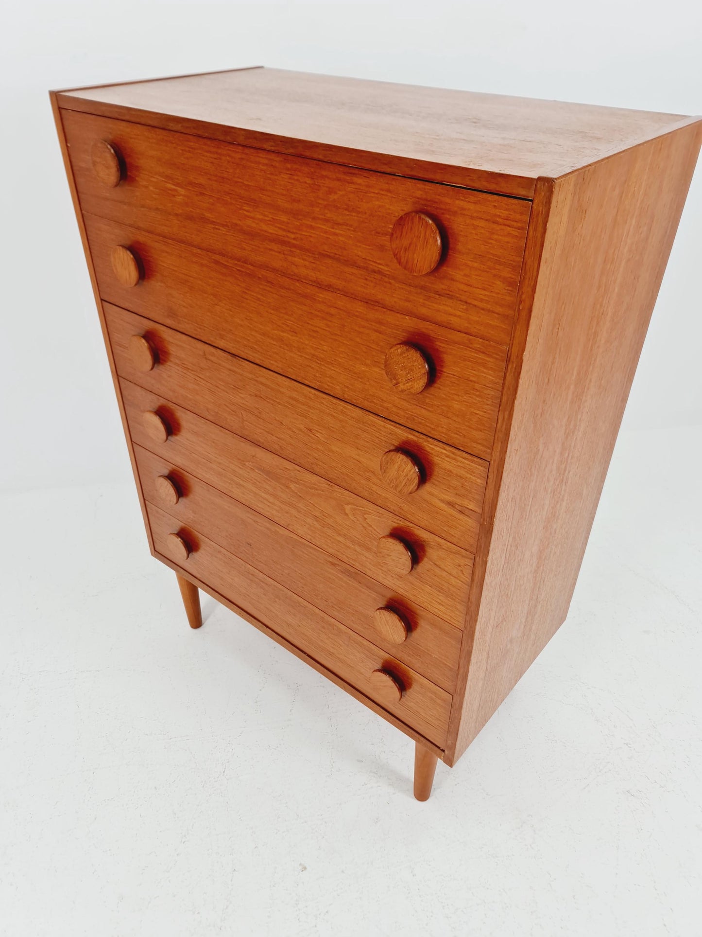 Midcentury danish design chest of drawers / drawer dresser /6 drawers cabinet By Ejsing Möbelfabrik 1960s