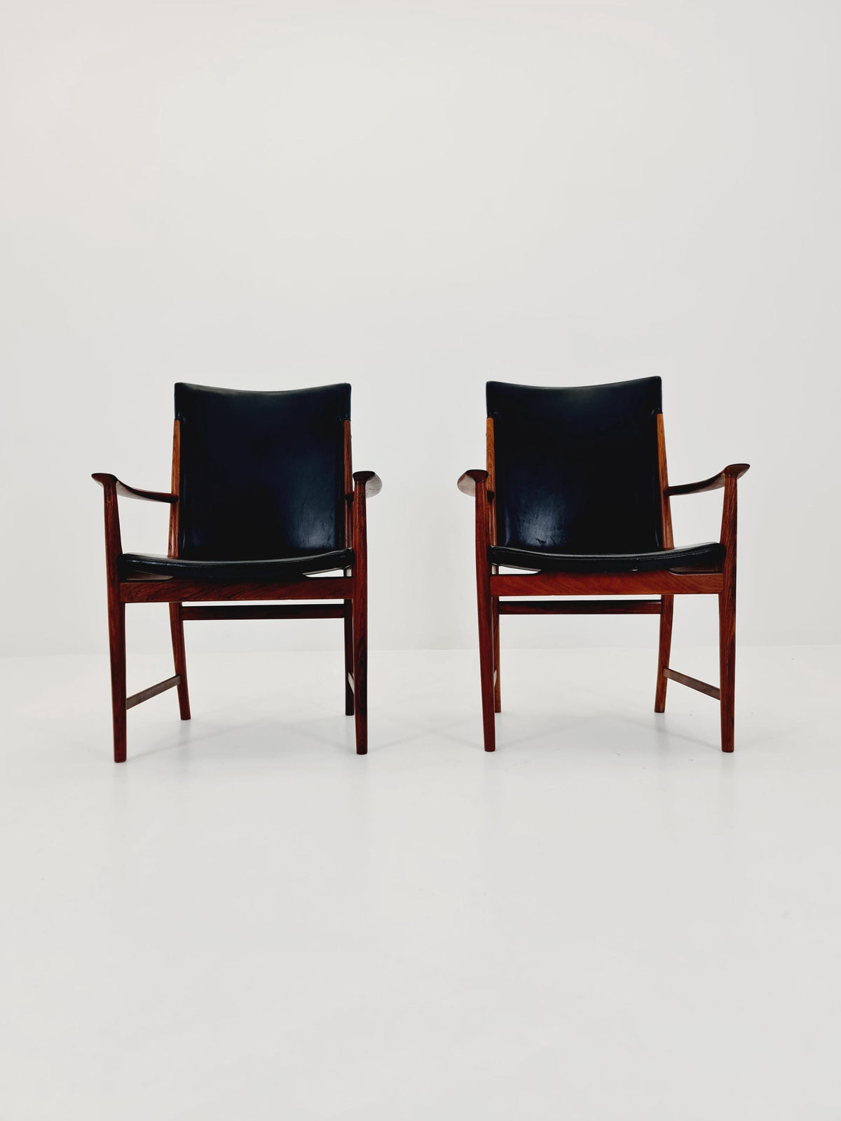 1 of 2 Mid Century Danish solid Rosewood Armchairs by Kai Lyngfeldt larsen Sorren Wiladsen , 1960s