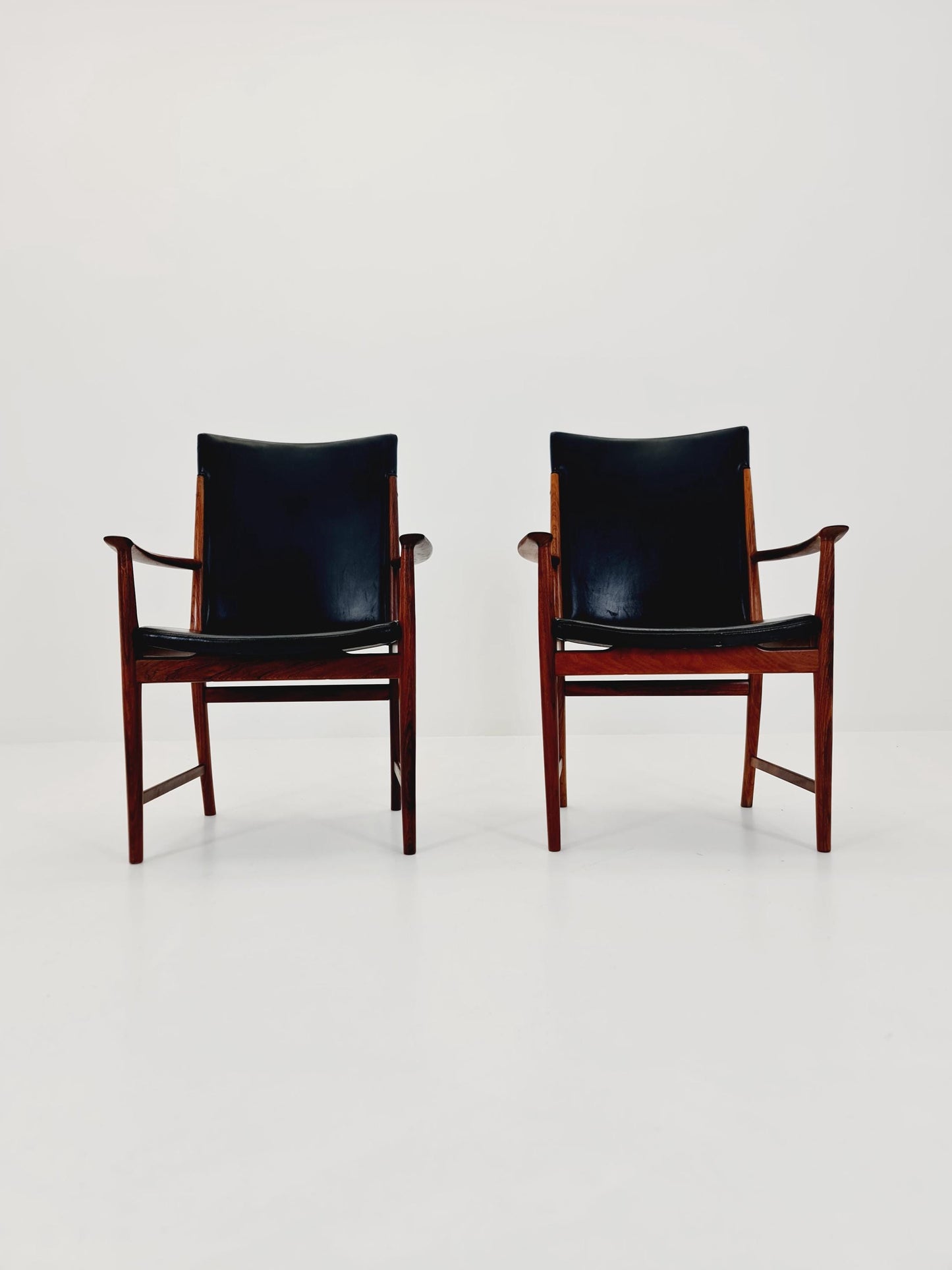 Mid Century Danish solid Rosewood Armchairs by Kai Lyngfeldt larsen Sorren Wiladsen , 1960s
