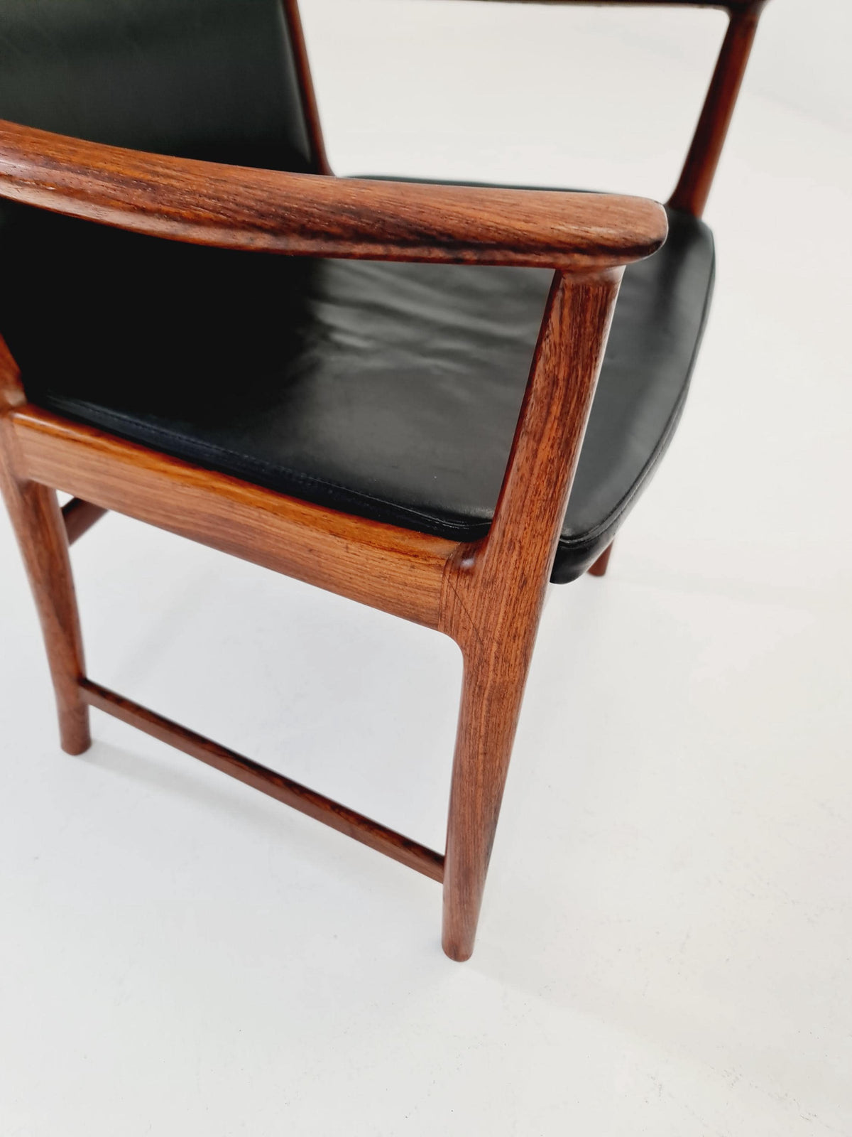 1 of 2 Mid Century Danish solid Rosewood Armchairs by Kai Lyngfeldt larsen Sorren Wiladsen , 1960s