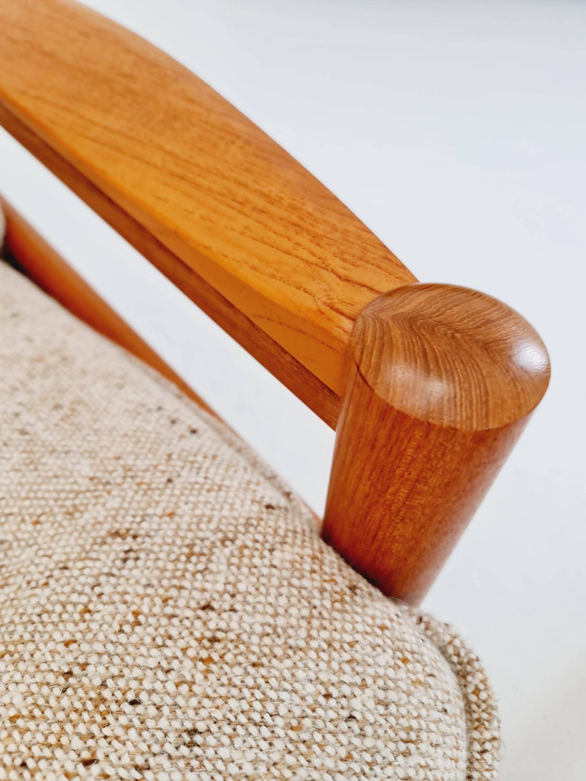 Mid Century Solid teak lounge chair/ Easy chair by Domino Mobler with Ottoman, 1960s