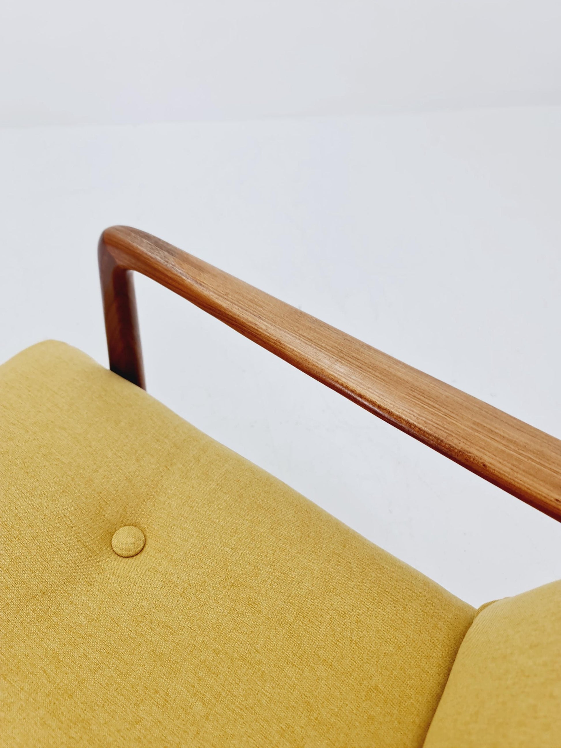 Mid Century Solid Walnut lounge chair/ Easy chair with Ottoman, 1960s