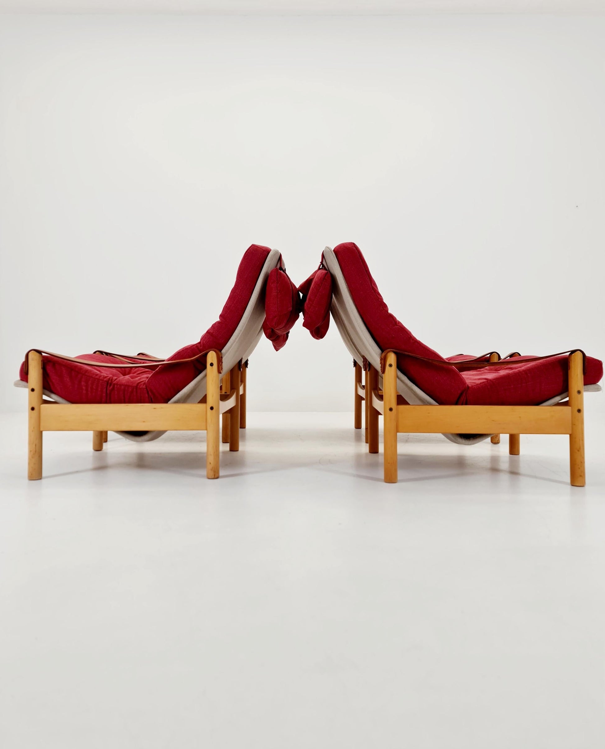 Mid-century vintage Safari Leather lounge chairs by Nili Stoppmobler denmark , 1970s Set of 4