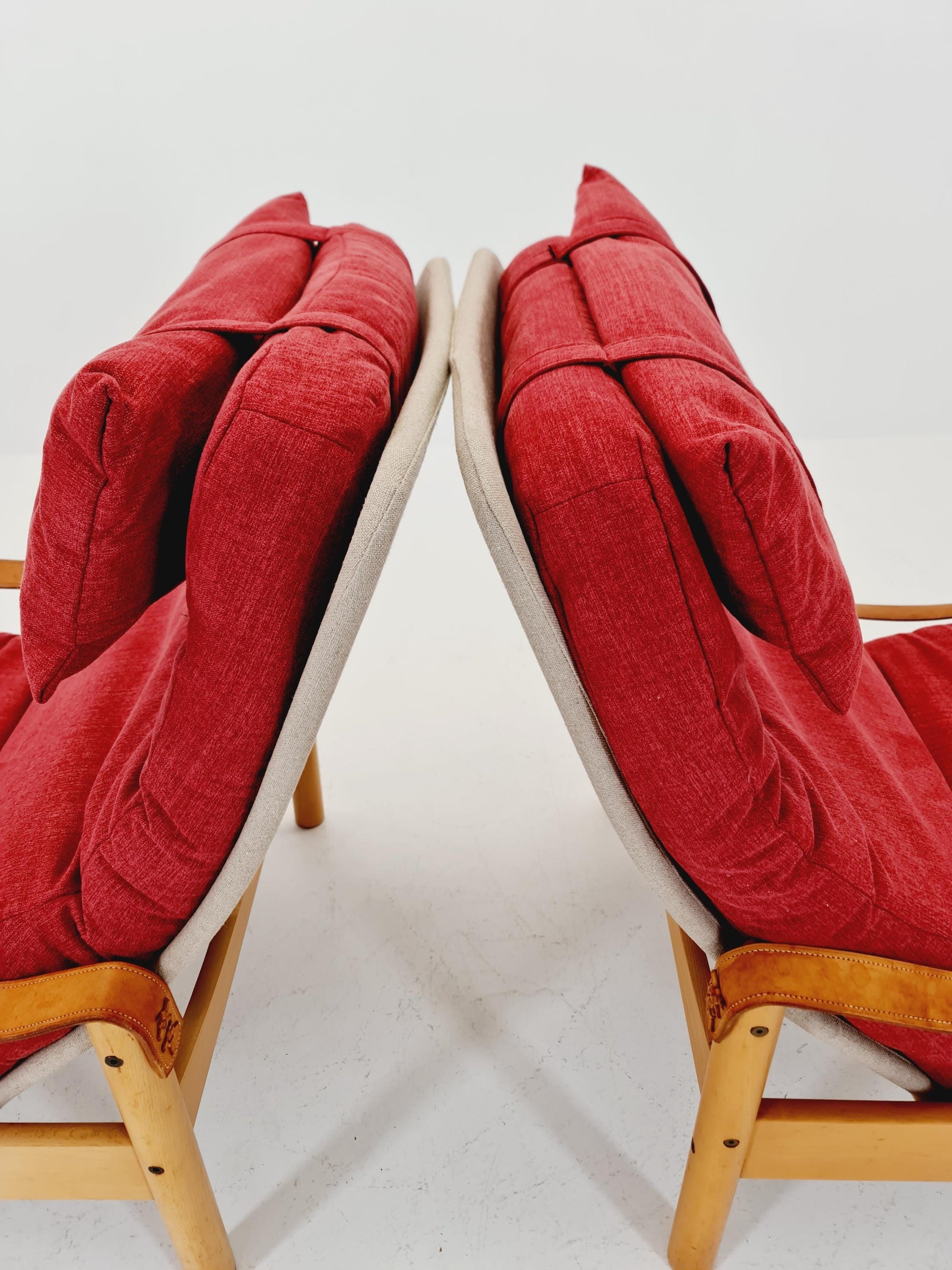 Mid-century vintage Safari Leather lounge chairs by Nili Stoppmobler denmark , 1970s Set of 4