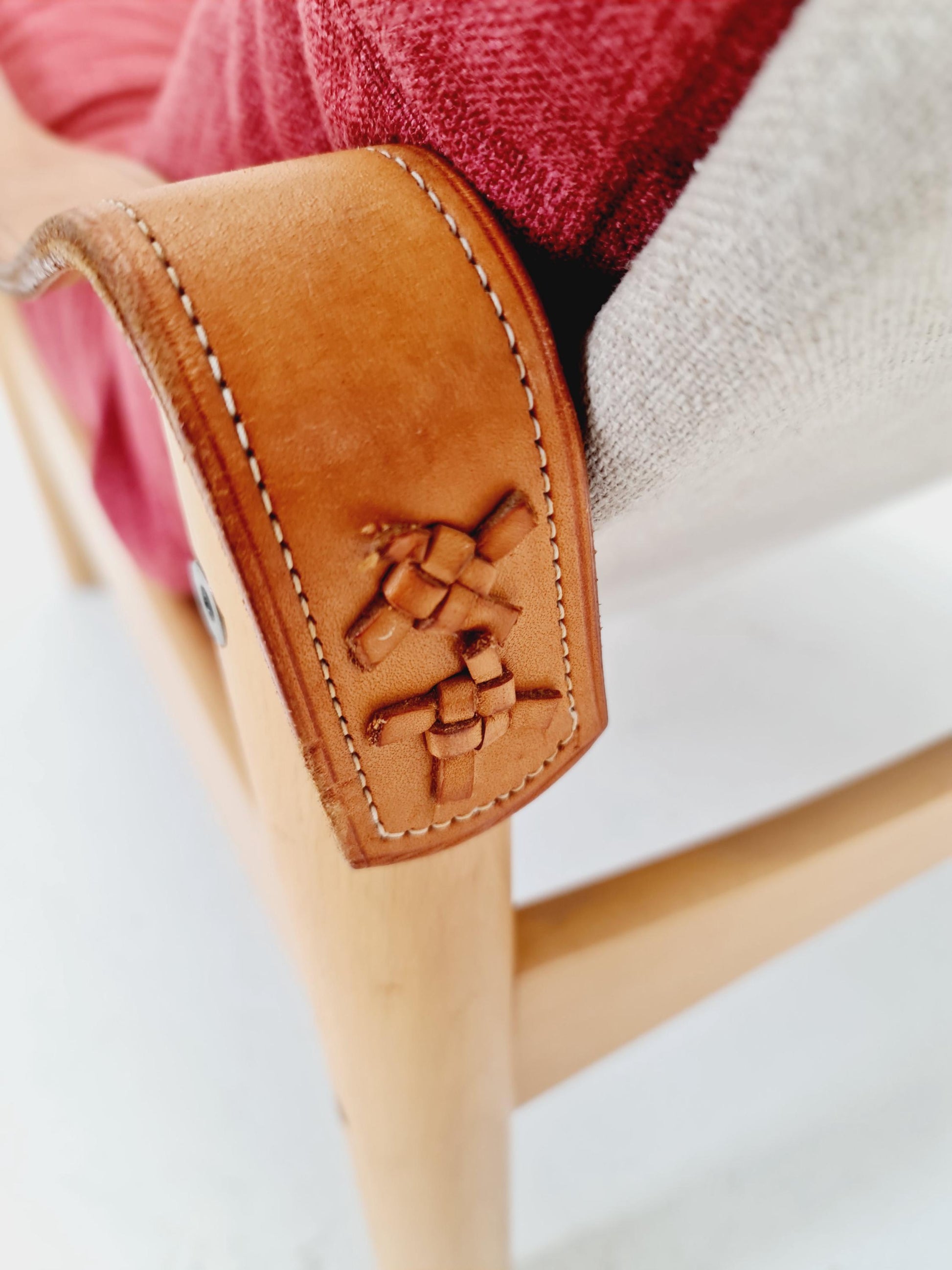 Mid-century vintage Safari Leather lounge chairs by Nili Stoppmobler denmark , 1970s Set of 2