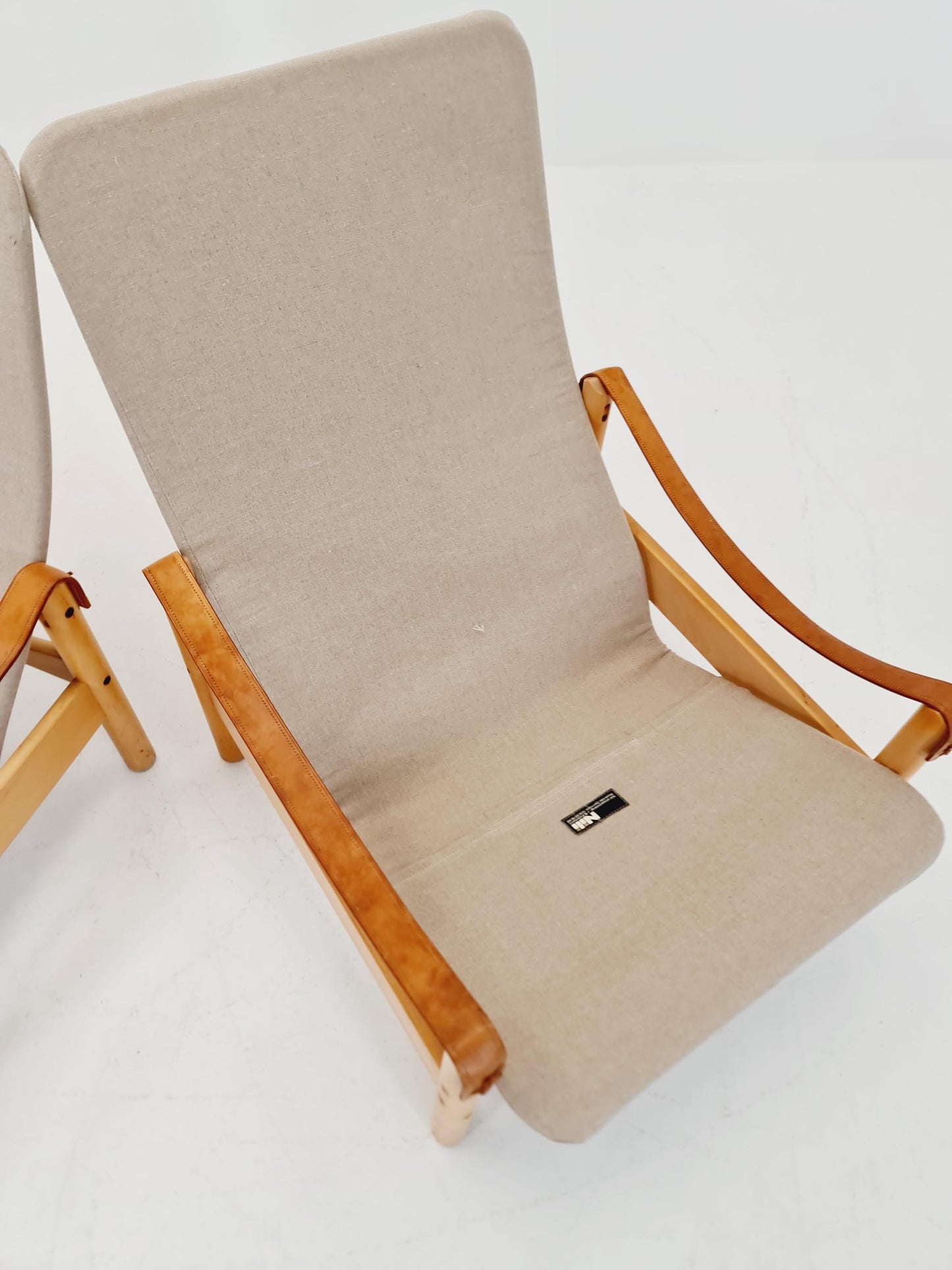 Mid-century vintage Safari Leather lounge chairs by Nili Stoppmobler denmark , 1970s Set of 2