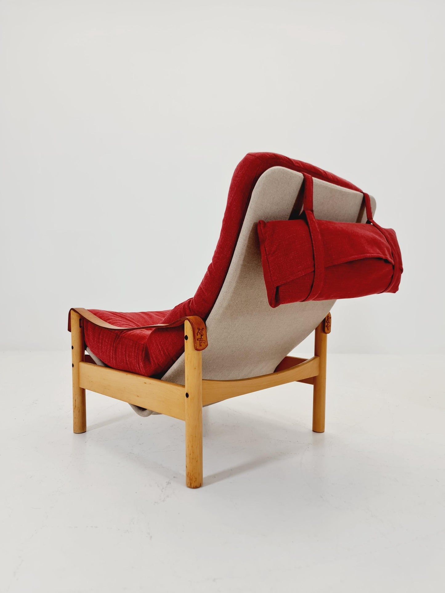 Mid-century vintage Safari Leather lounge chairs by Nili Stoppmobler denmark , 1970s Set of 2