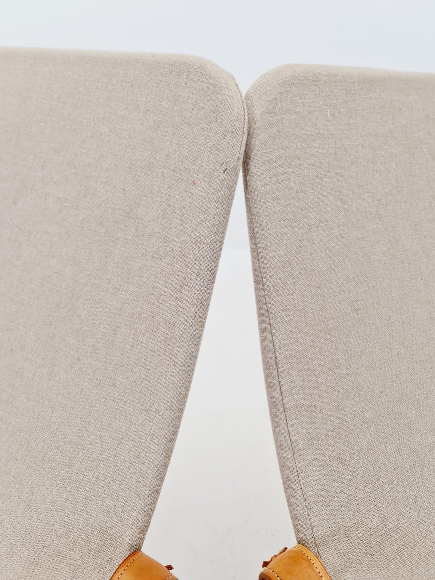 Mid-century vintage Safari Leather lounge chairs by Nili Stoppmobler denmark , 1970s Set of 2