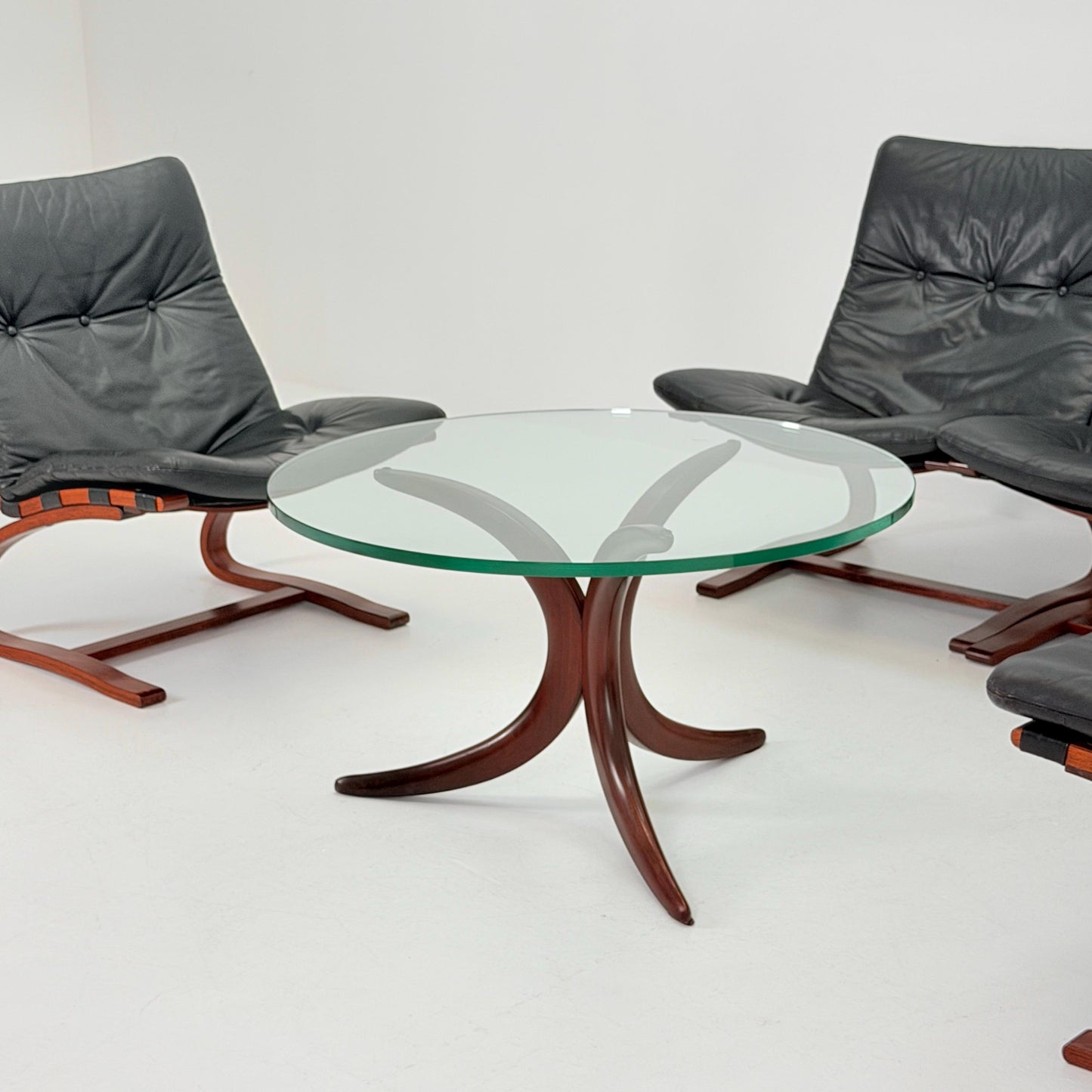 1of 4 Mid century Kangu Lounge Chairs by Elsa Solheim and Nordahl Solheim for Rybo 1970s