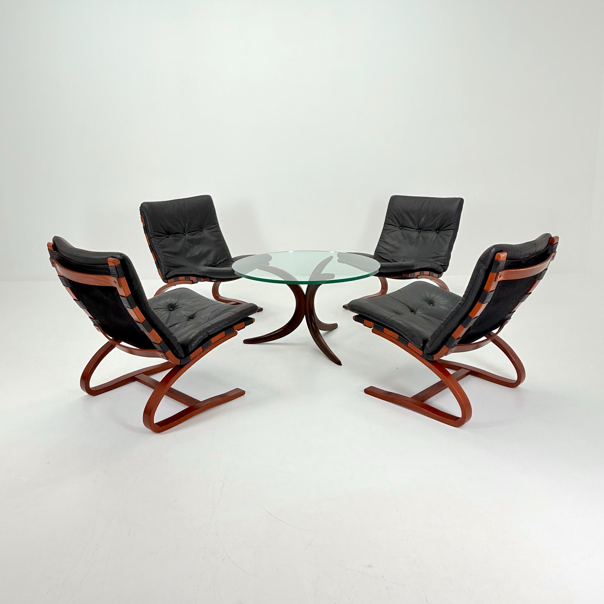1of 4 Mid century Kangu Lounge Chairs by Elsa Solheim and Nordahl Solheim for Rybo 1970s