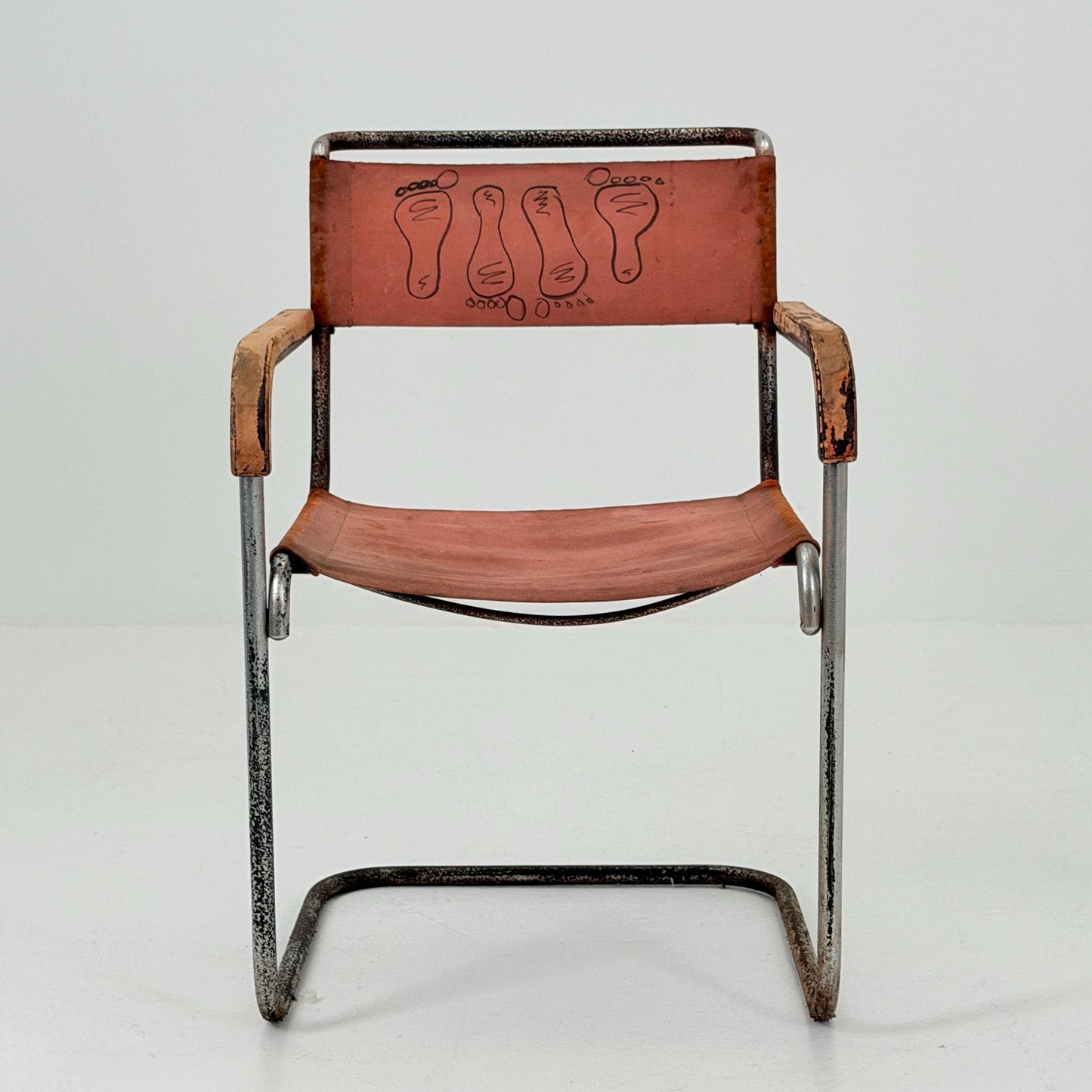 Rare Original Marcel Breuer B34 Bauhaus armChair for Gebrüder Thonet Austria 1930s