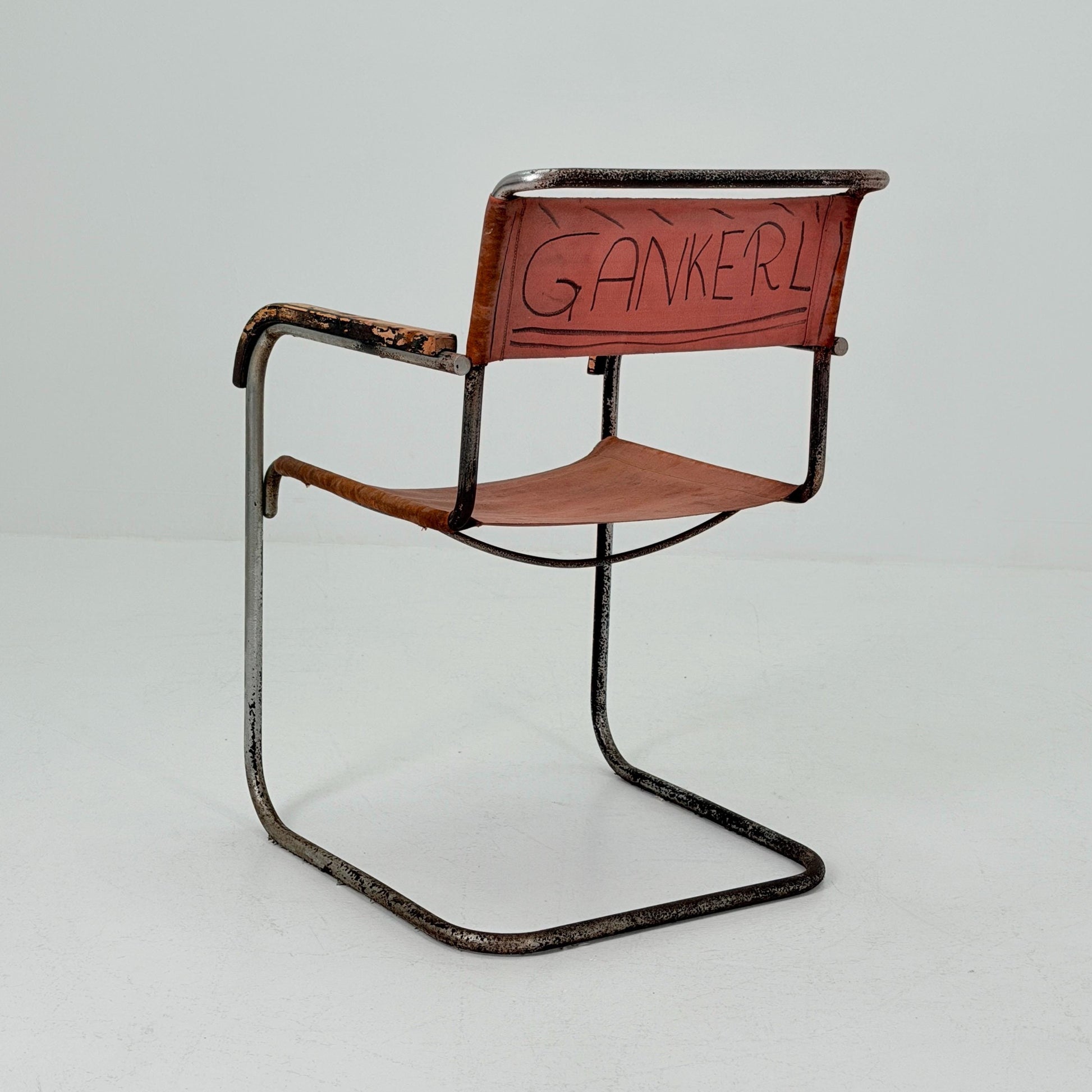 Rare Original Marcel Breuer B34 Bauhaus armChair for Gebrüder Thonet Austria 1930s