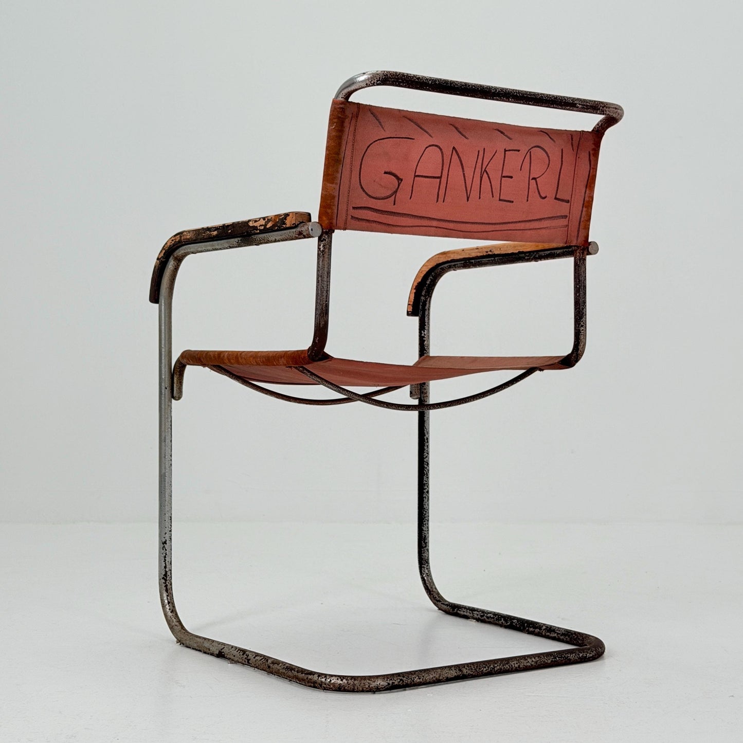 Rare Original Marcel Breuer B34 Bauhaus armChair for Gebrüder Thonet Austria 1930s