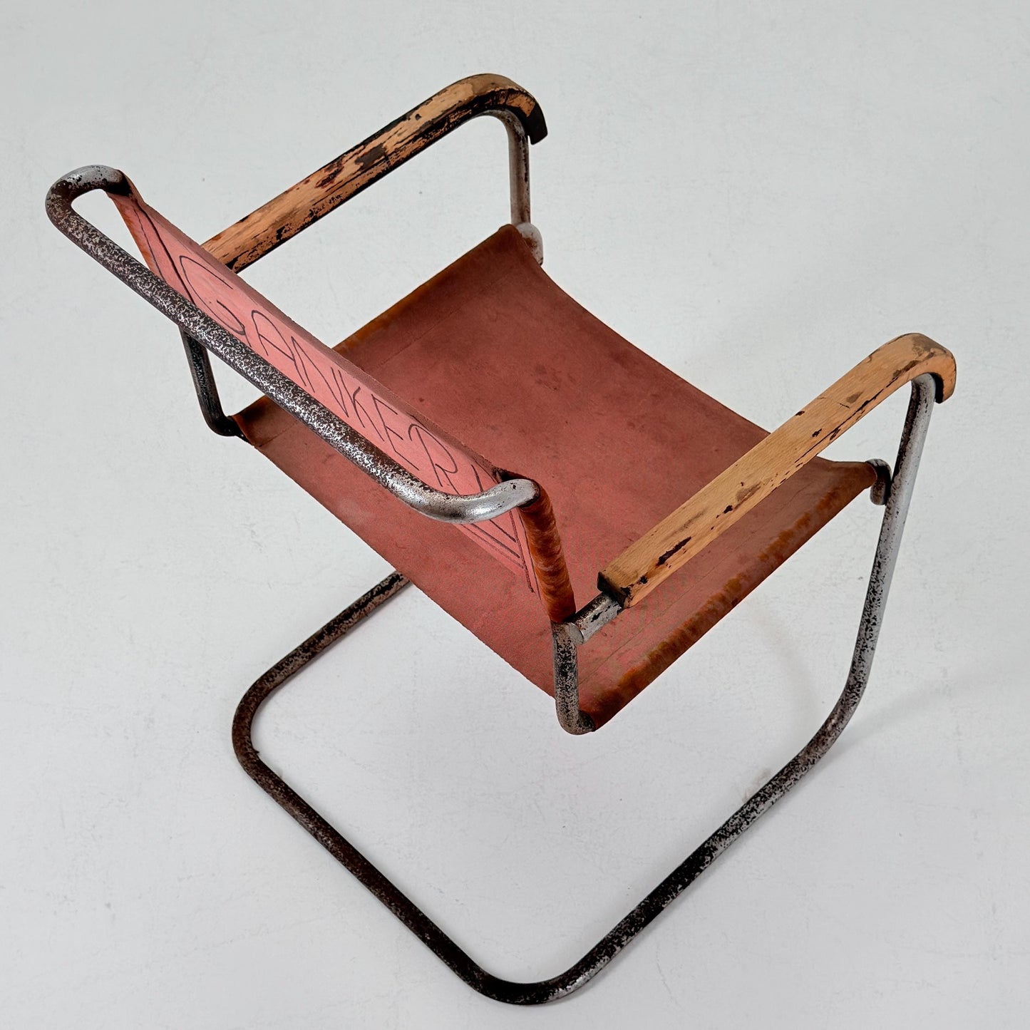 Rare Original Marcel Breuer B34 Bauhaus armChair for Gebrüder Thonet Austria 1930s